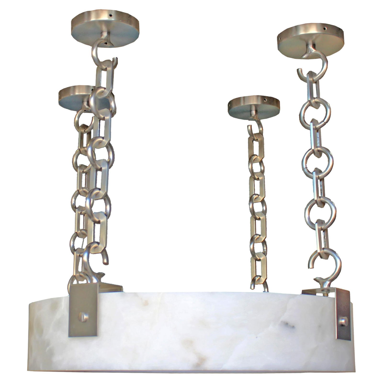Mid Century Modern Alabaster Chandelier Custom - 7