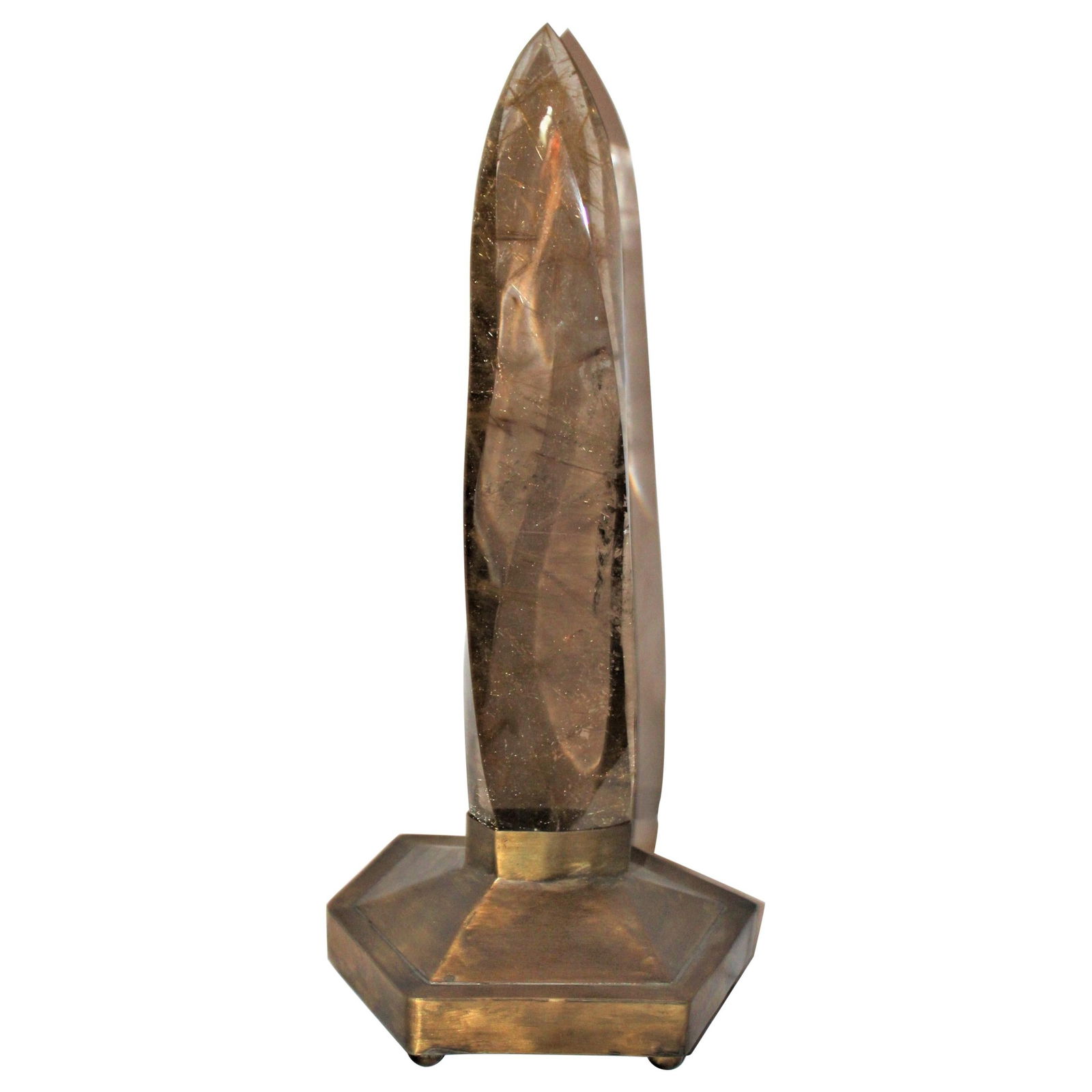 Rock Crystal, Mounted, Smokey Quartz, Lamp Special Made Base, Brass (1 of 20)