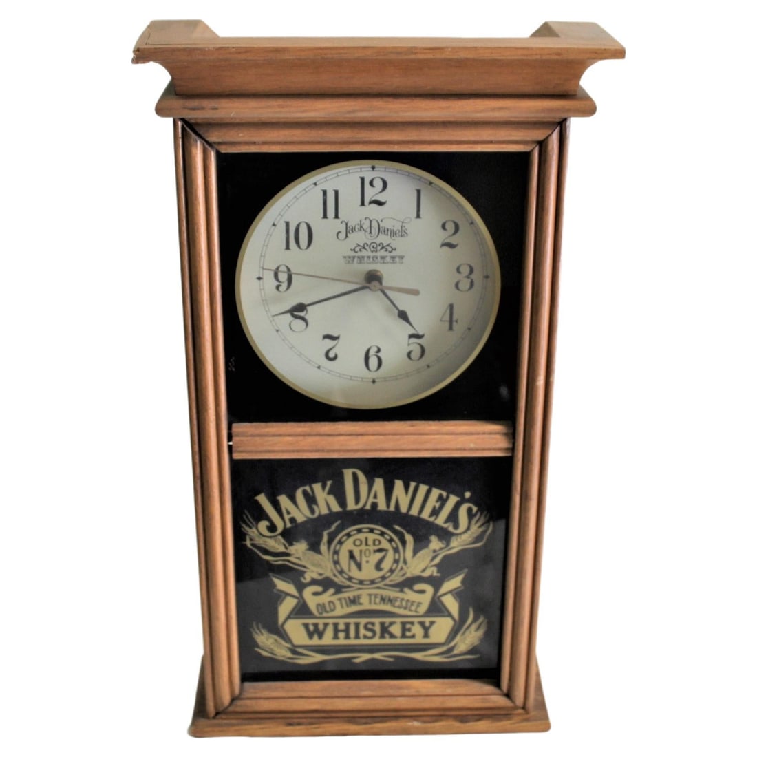 Jack Daniels Clock /Oak Case /Battery - 14