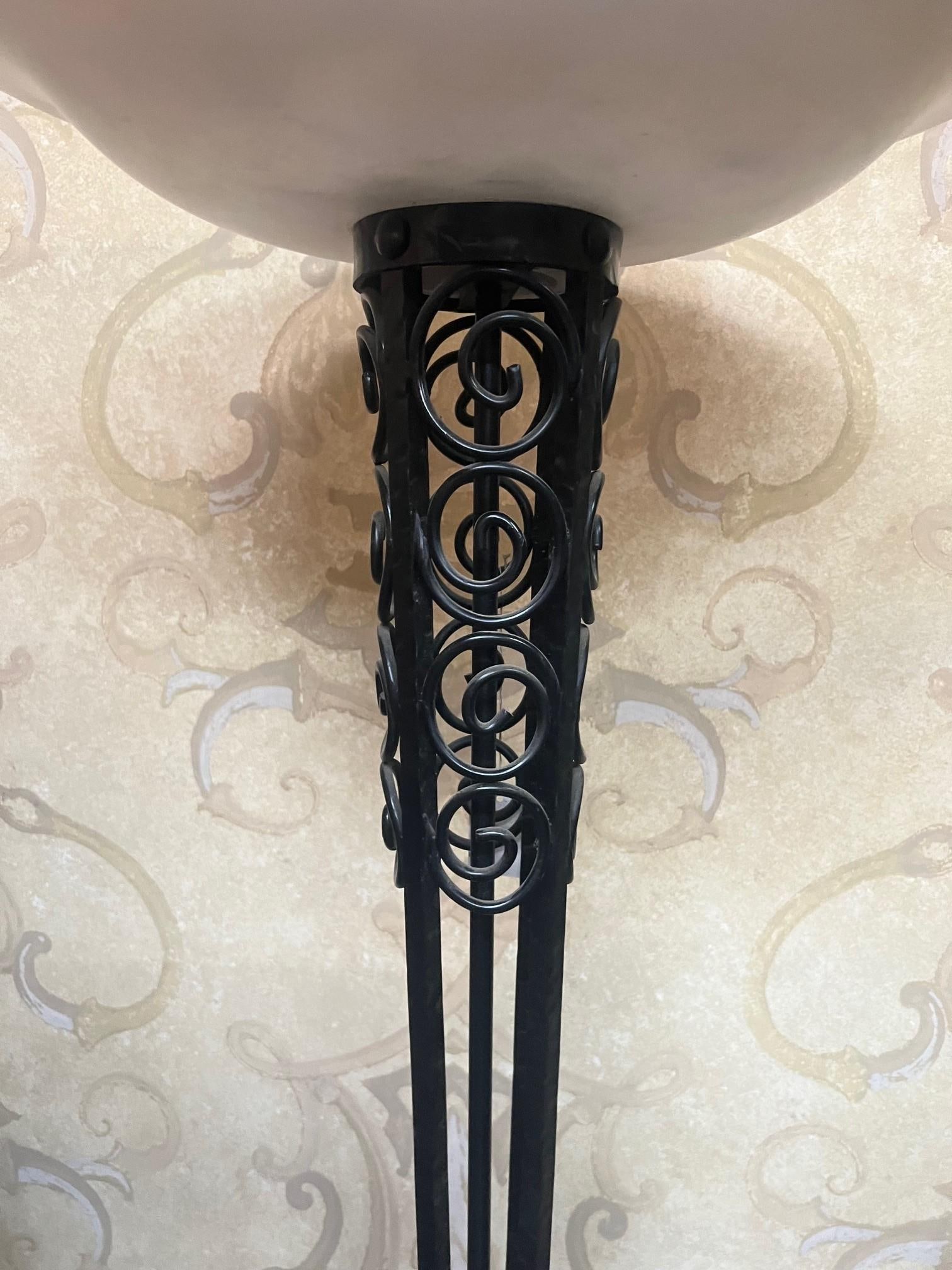 Art Deco Designed Floor Lamp Alabaster Shade - 16