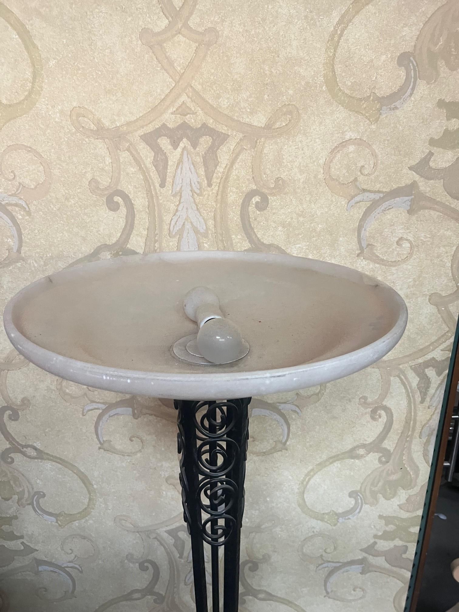 Art Deco Designed Floor Lamp Alabaster Shade - 17