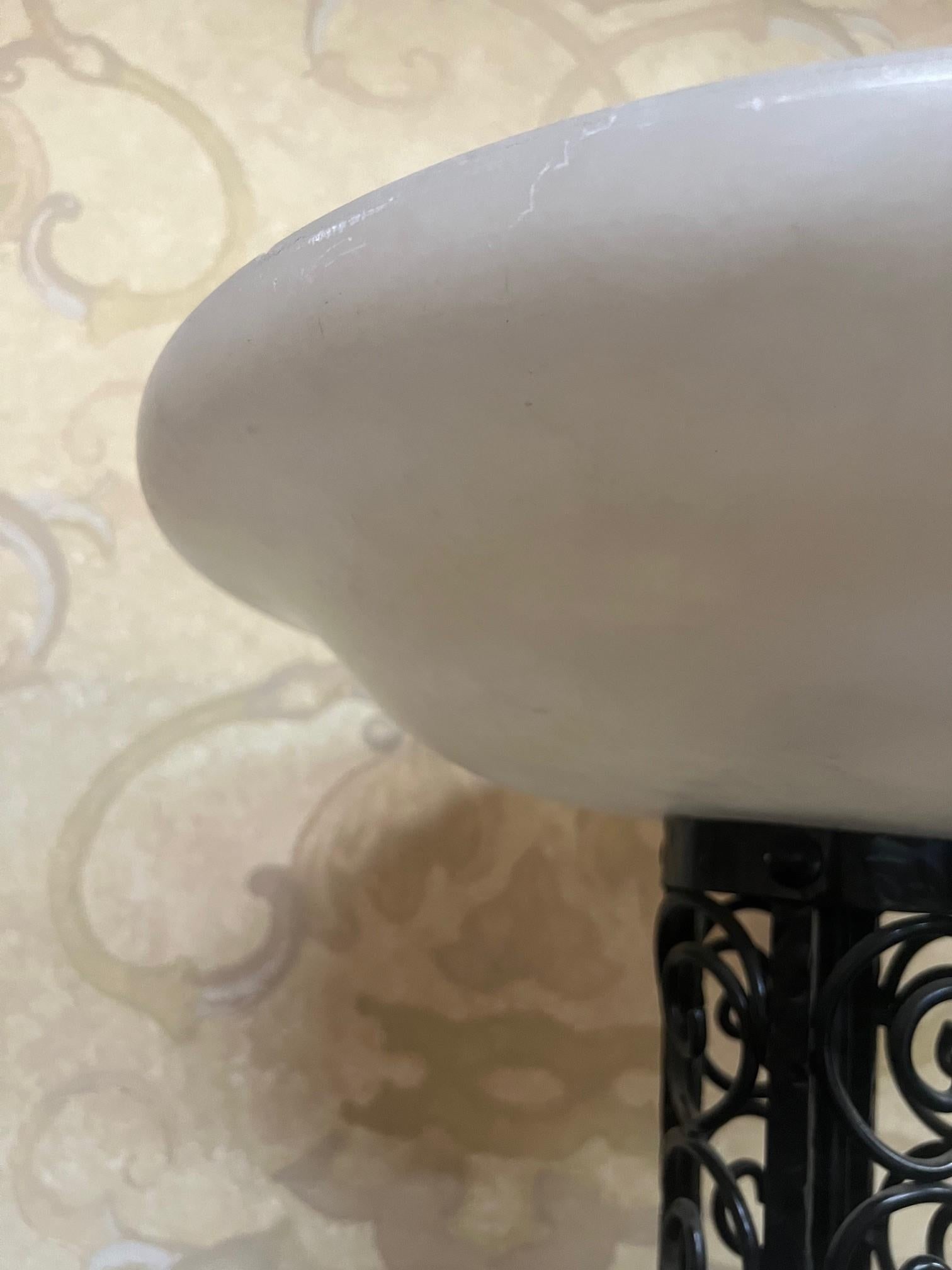 Art Deco Designed Floor Lamp Alabaster Shade - 5