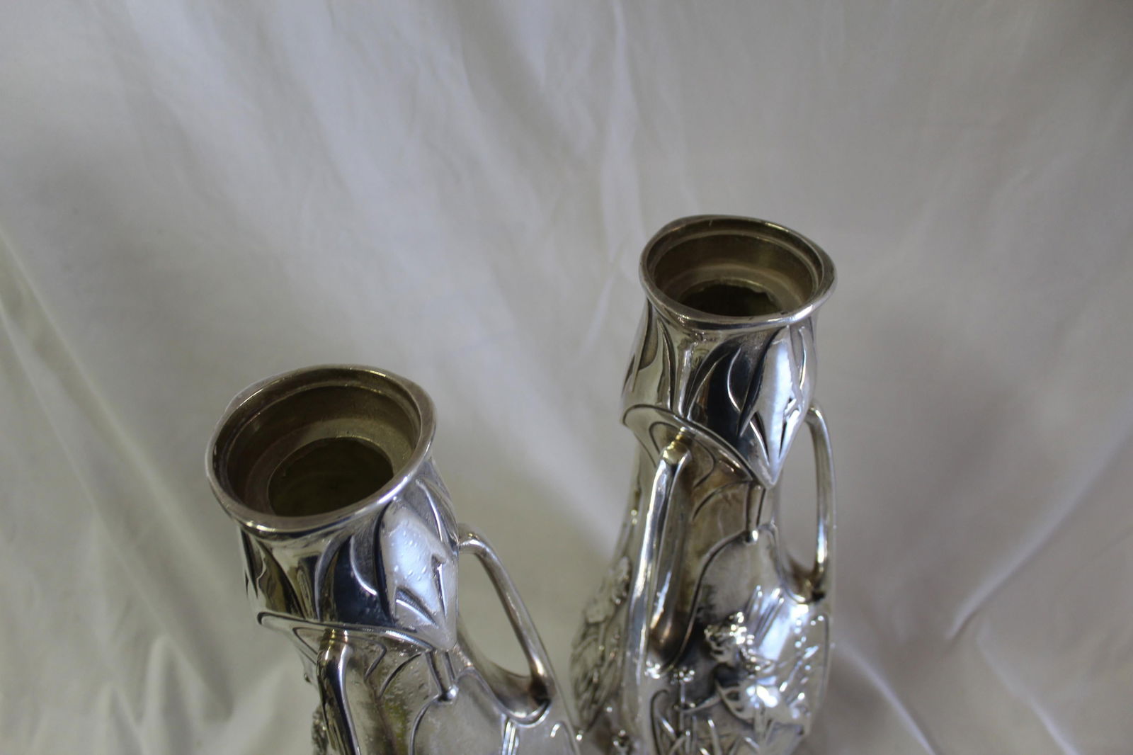 Art Nouveau Original Vases, Silvered, Signed - 20