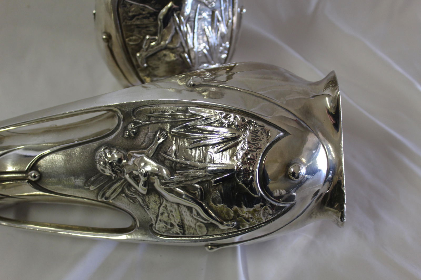 Art Nouveau Original Vases, Silvered, Signed - 8