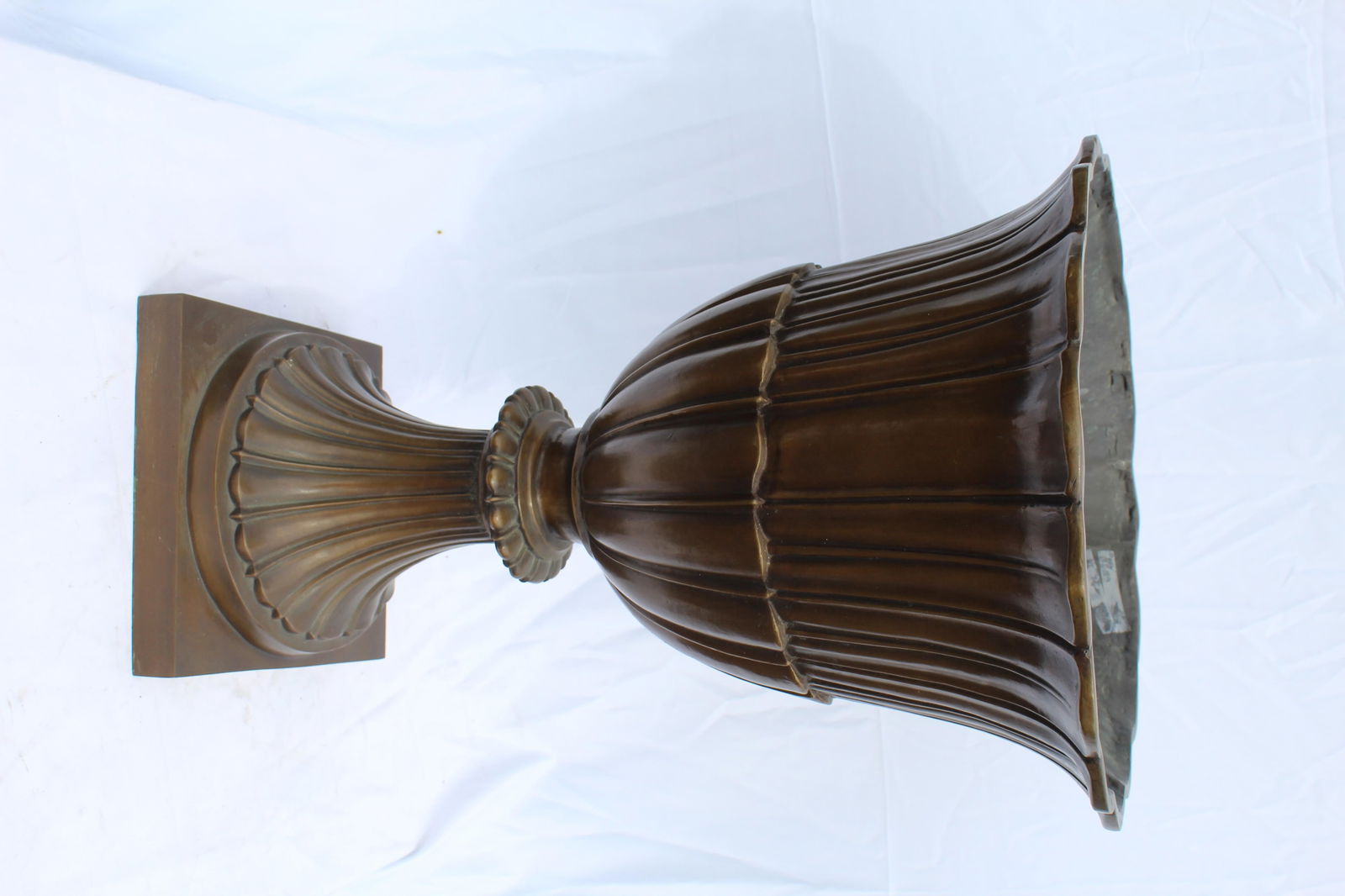 Large Bronze Planter , English design , fluted , heavy - 12