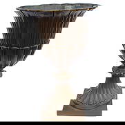 Large Bronze Planter , English design , fluted , heavy: A very great looking large planter (Vase 0 cast in all Bronze with a good medium brown patina finish . Have not seen the design anywhere in a very long time . Heavy casting ,only one ! In very good