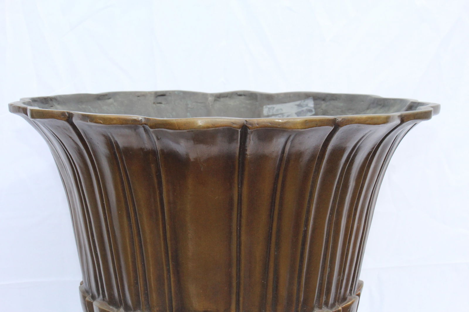 Large Bronze Planter , English design , fluted , heavy - 2