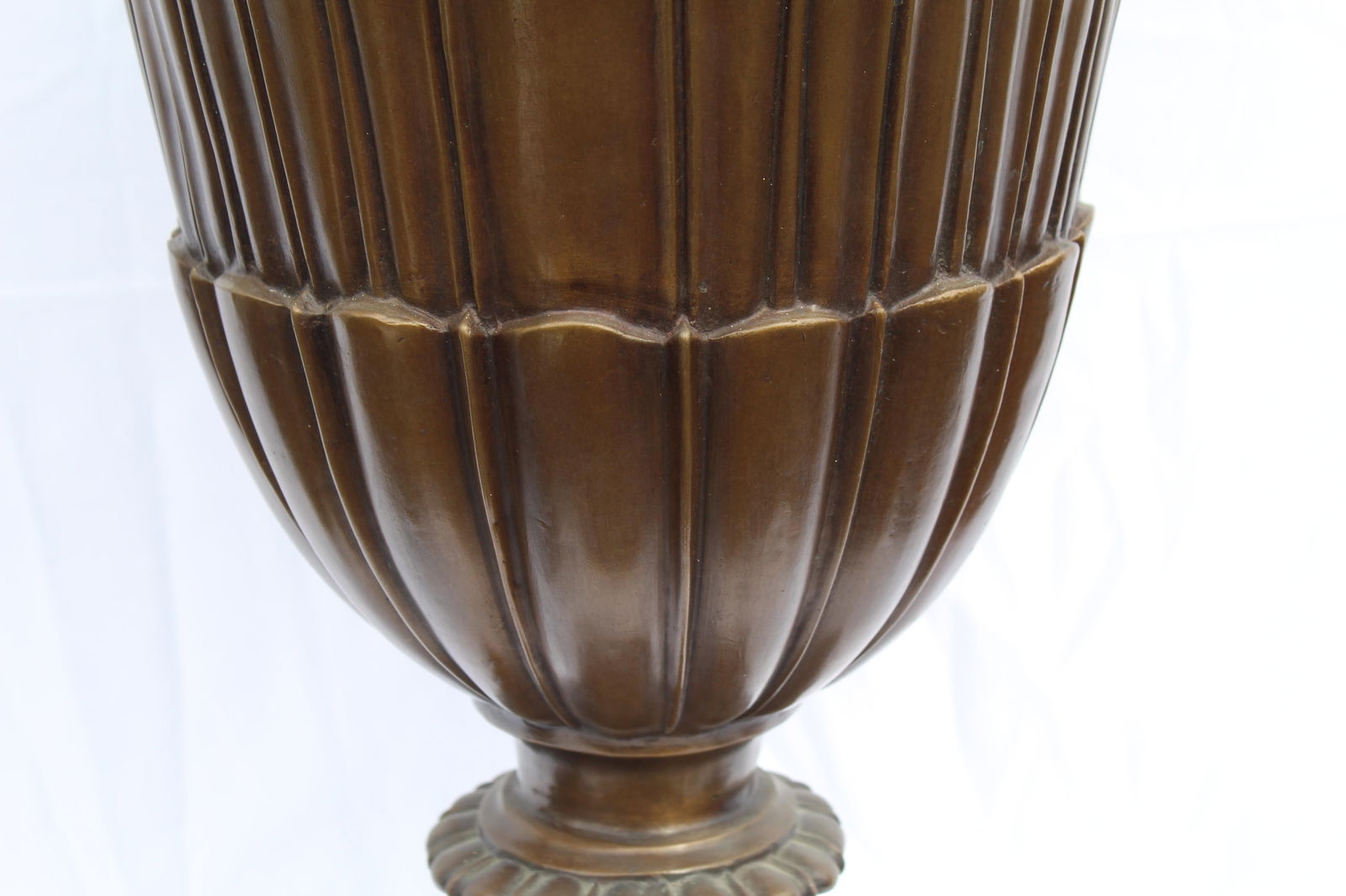 Large Bronze Planter , English design , fluted , heavy - 3