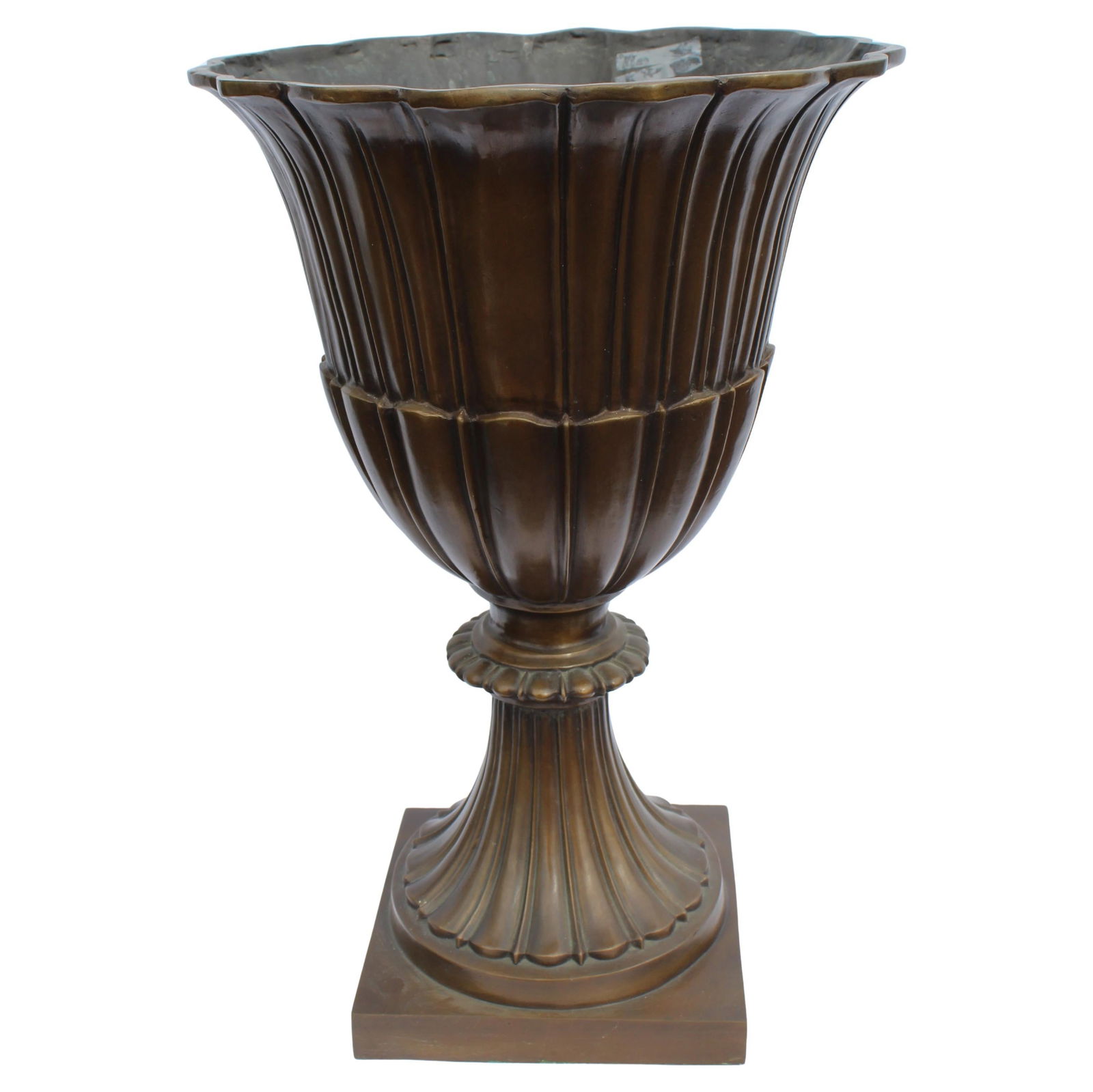Large Bronze Planter , English design , fluted , heavy - 7