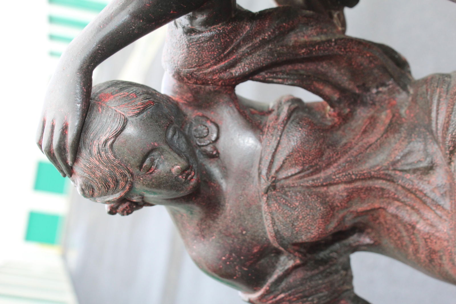 Original Sculpture , Double figure of a Arab on horseback & young girl Signed By - 16