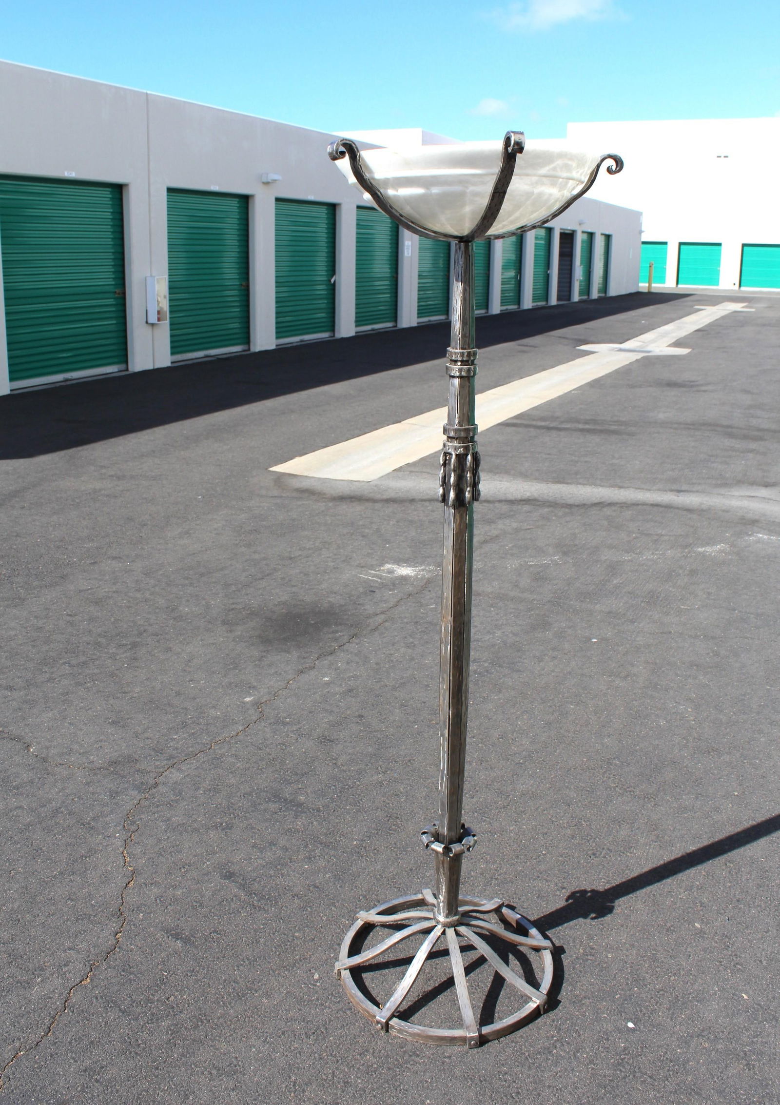 Art Deco/Modern Style Floor Lamp , Alabaster Shade - 6