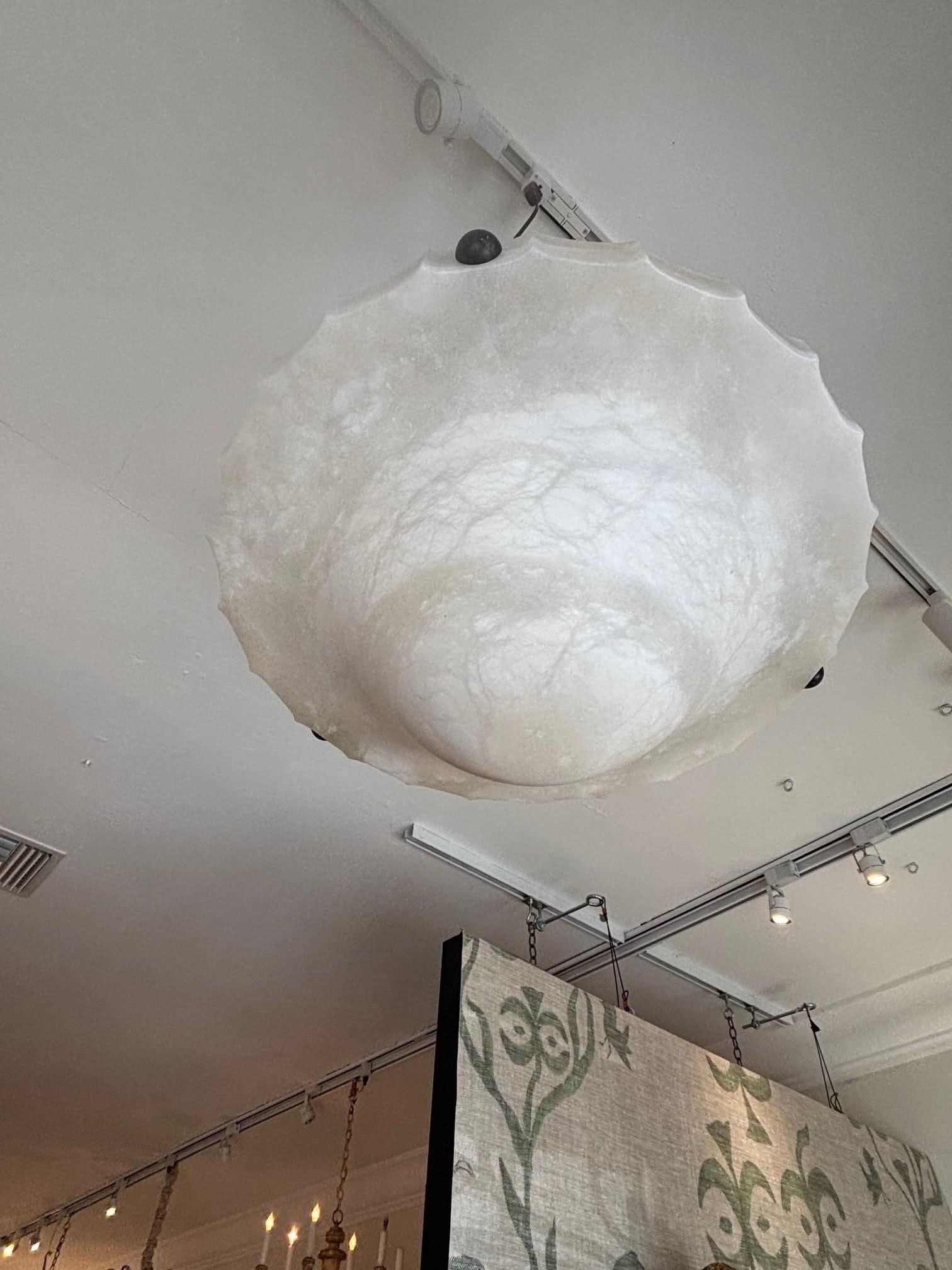 Mid-Century Modern Alabaster Chandelier - 3