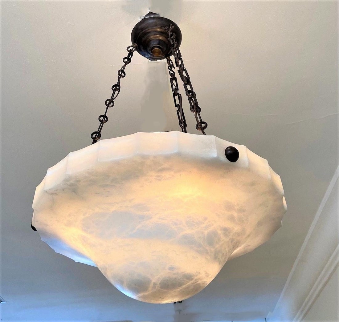Mid-Century Modern Alabaster Chandelier - 4