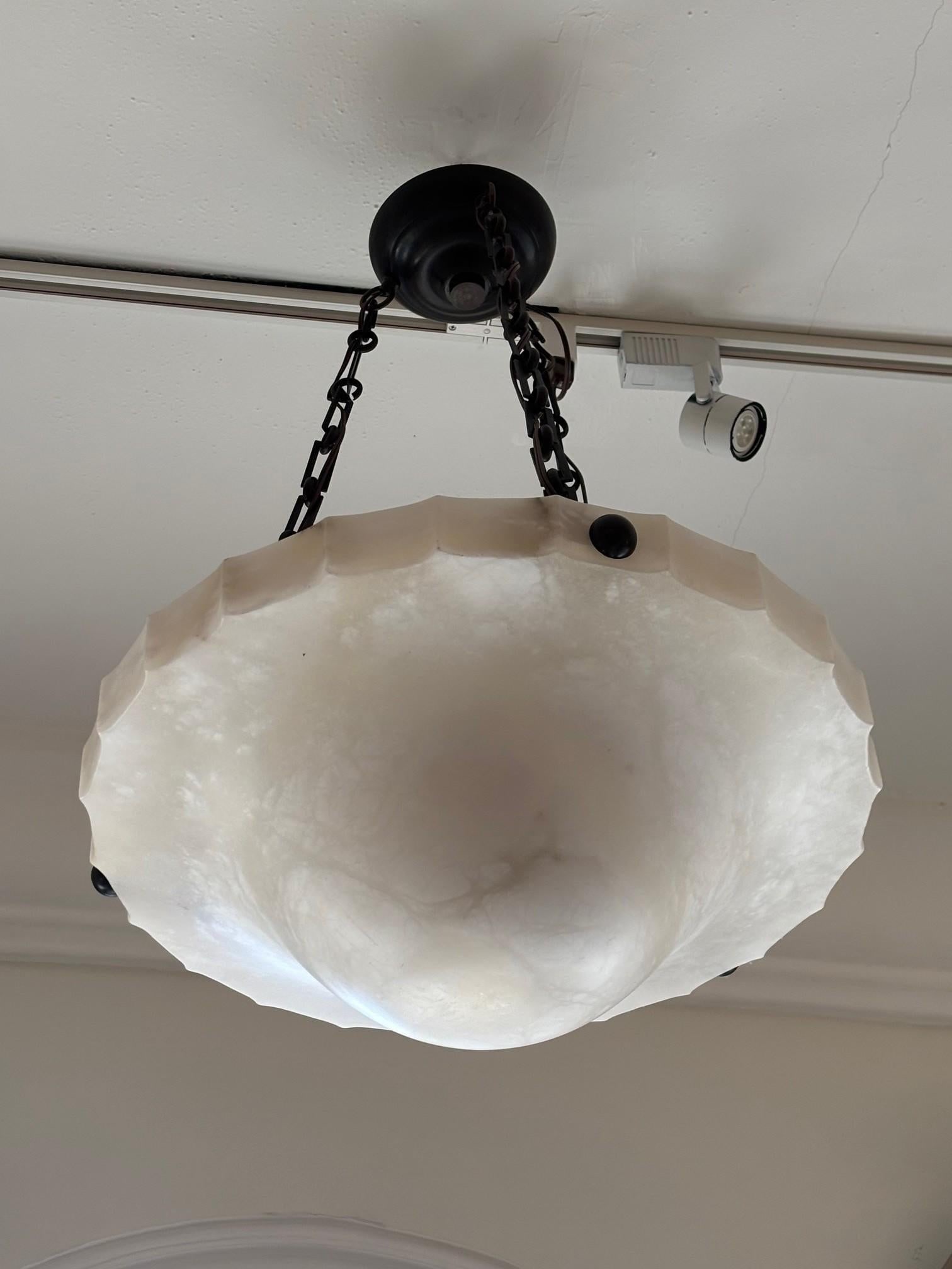 Mid-Century Modern Alabaster Chandelier - 6