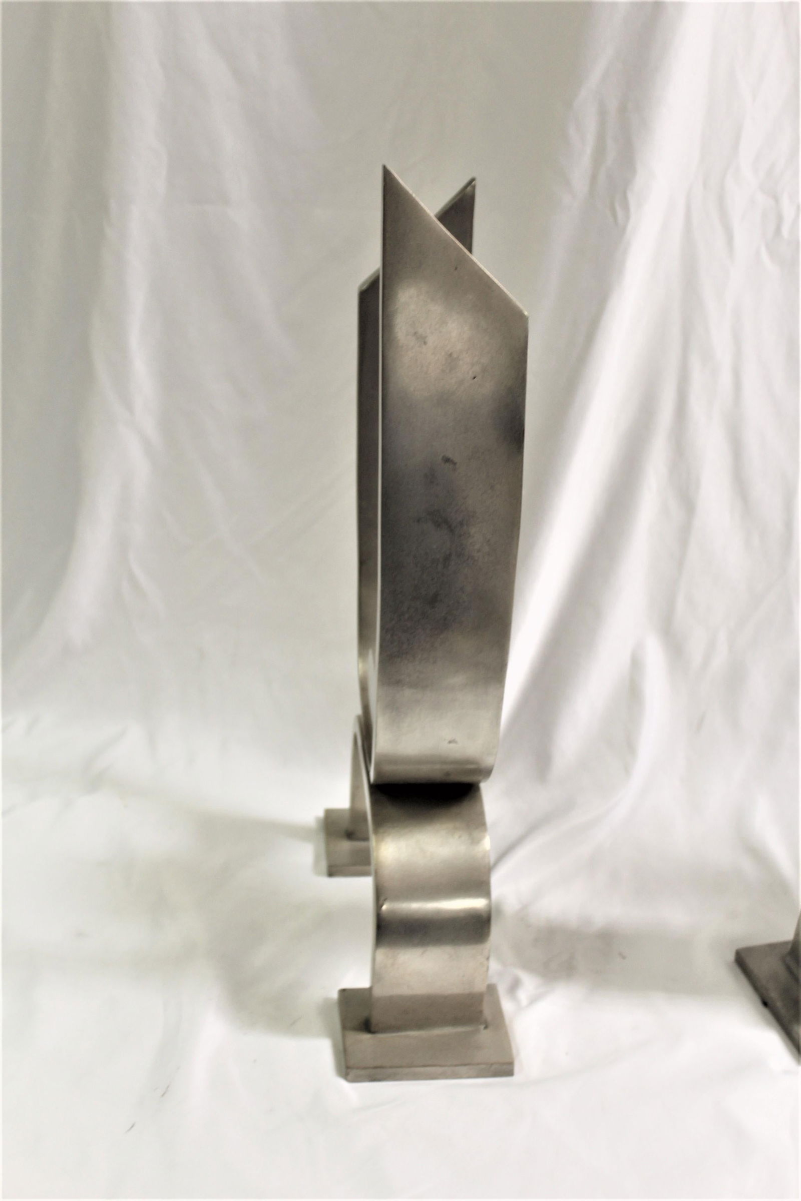 Modern/Art Deco Silver Andirons - 2