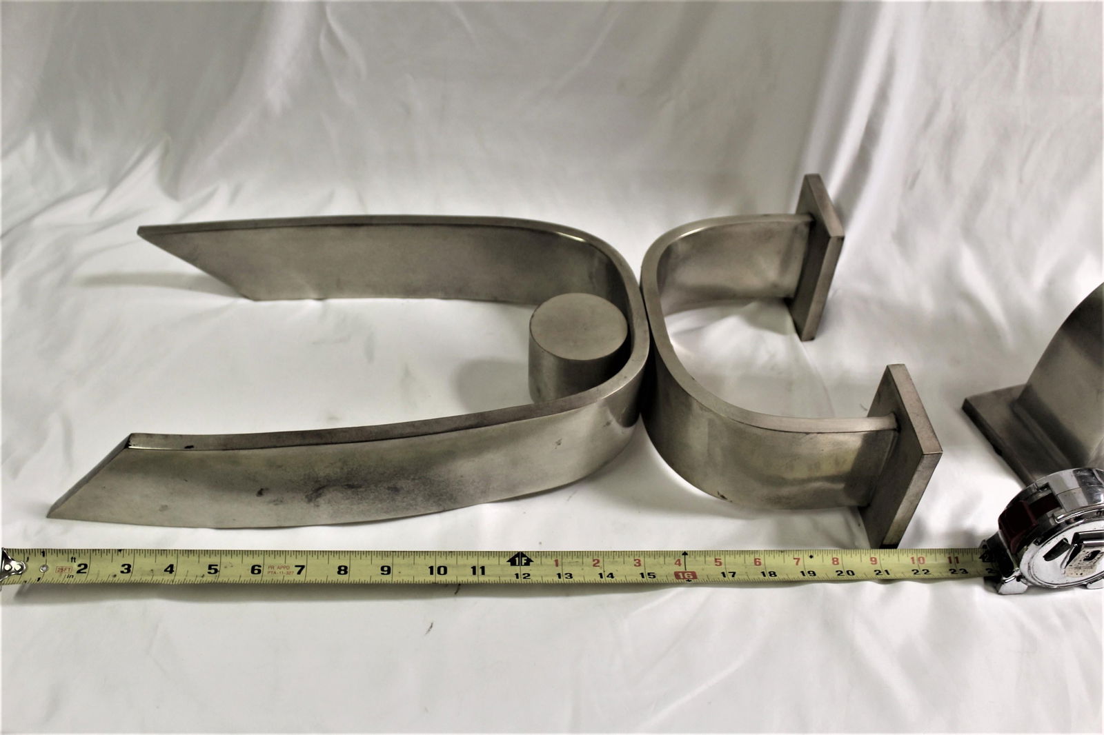 Modern/Art Deco Silver Andirons - 4