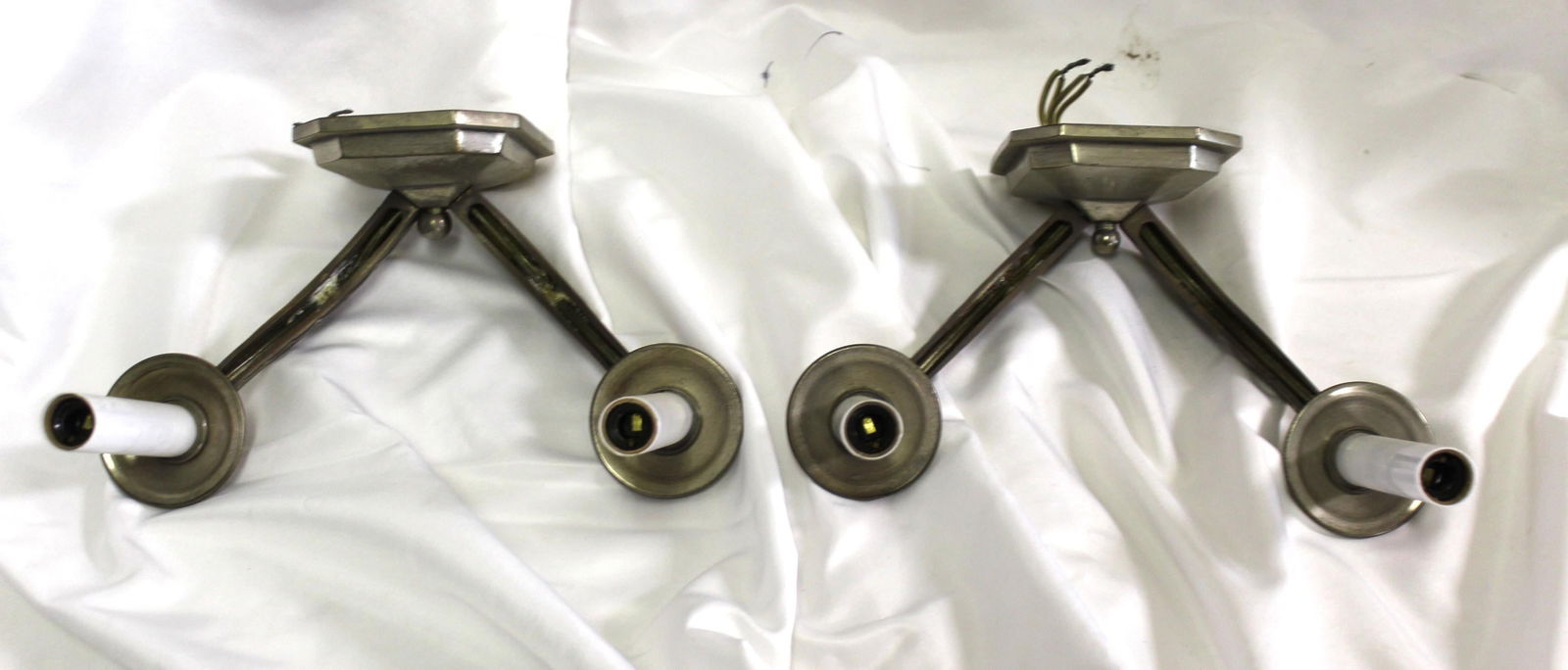 Mid Century /Modern/Deco Style Sconces , Nickel Finish , Pair - 17