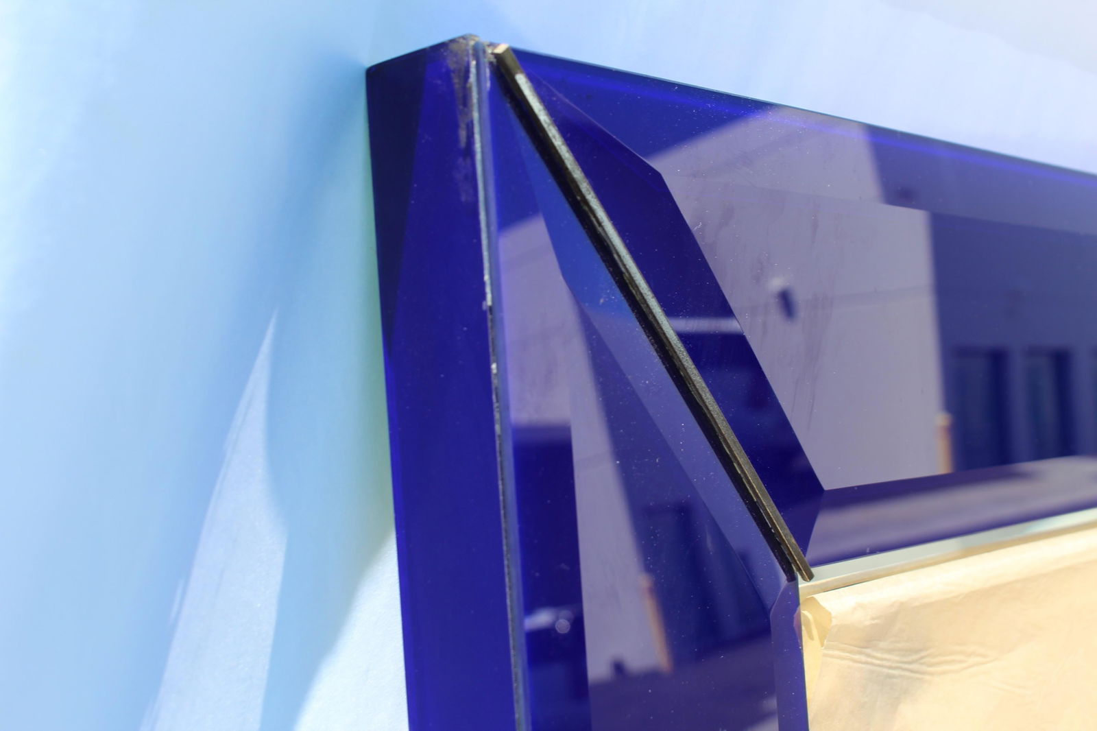 Mirror, Cobalt Blue, Mid-Century Modern, Beveled, Large Size, Custom Design - 10