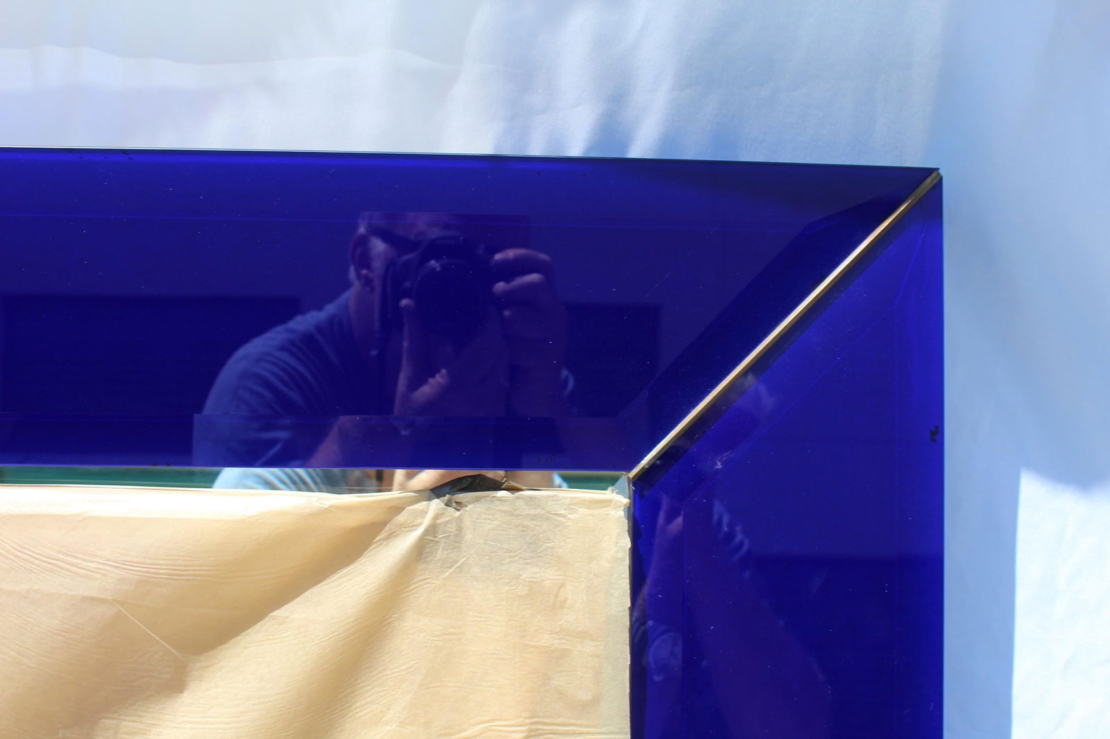 Mirror, Cobalt Blue, Mid-Century Modern, Beveled, Large Size, Custom Design - 11