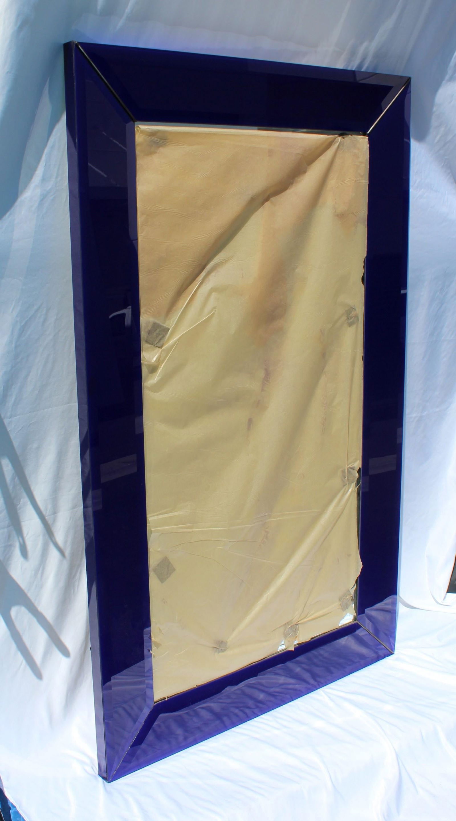 Mirror, Cobalt Blue, Mid-Century Modern, Beveled, Large Size, Custom Design - 14