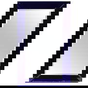 Mirror, Cobalt Blue, Mid-Century Modern, Beveled, Large Size, Custom Design: A Custom made Dark Cobalt blue glass from Germany, cut and beveled in both the frame and inner mirror. All mounted on large 38 x 64 HD wood frame. Has special steel brackets and cable for hanging.