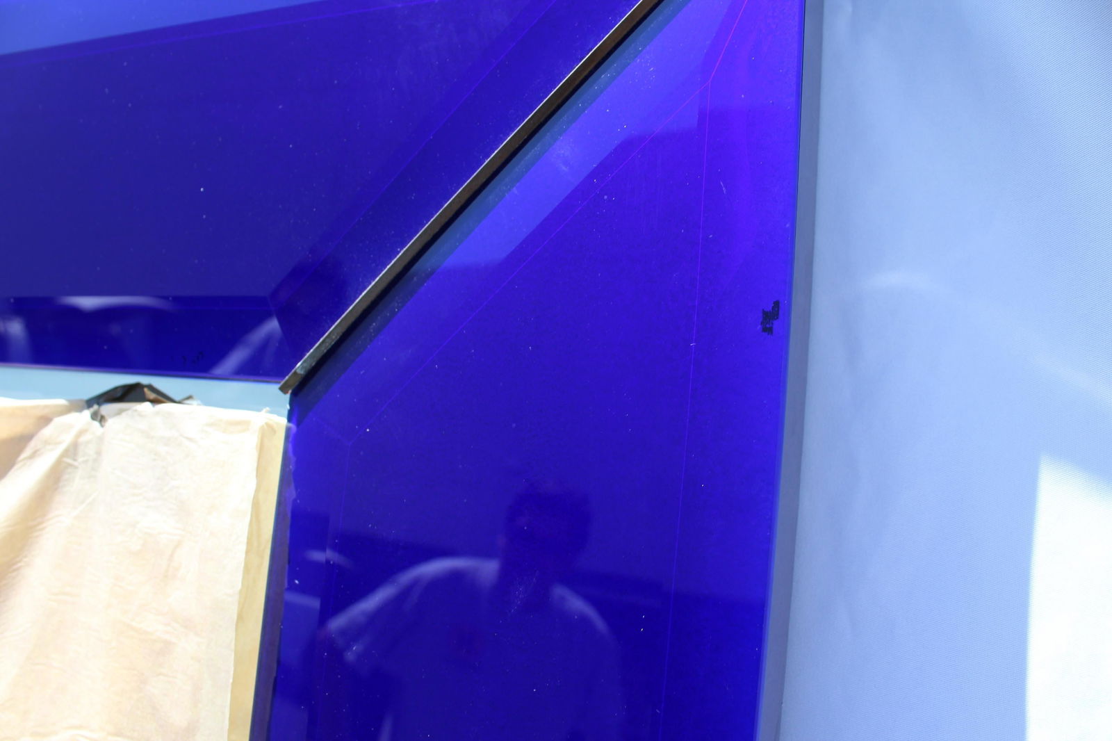 Mirror, Cobalt Blue, Mid-Century Modern, Beveled, Large Size, Custom Design - 3
