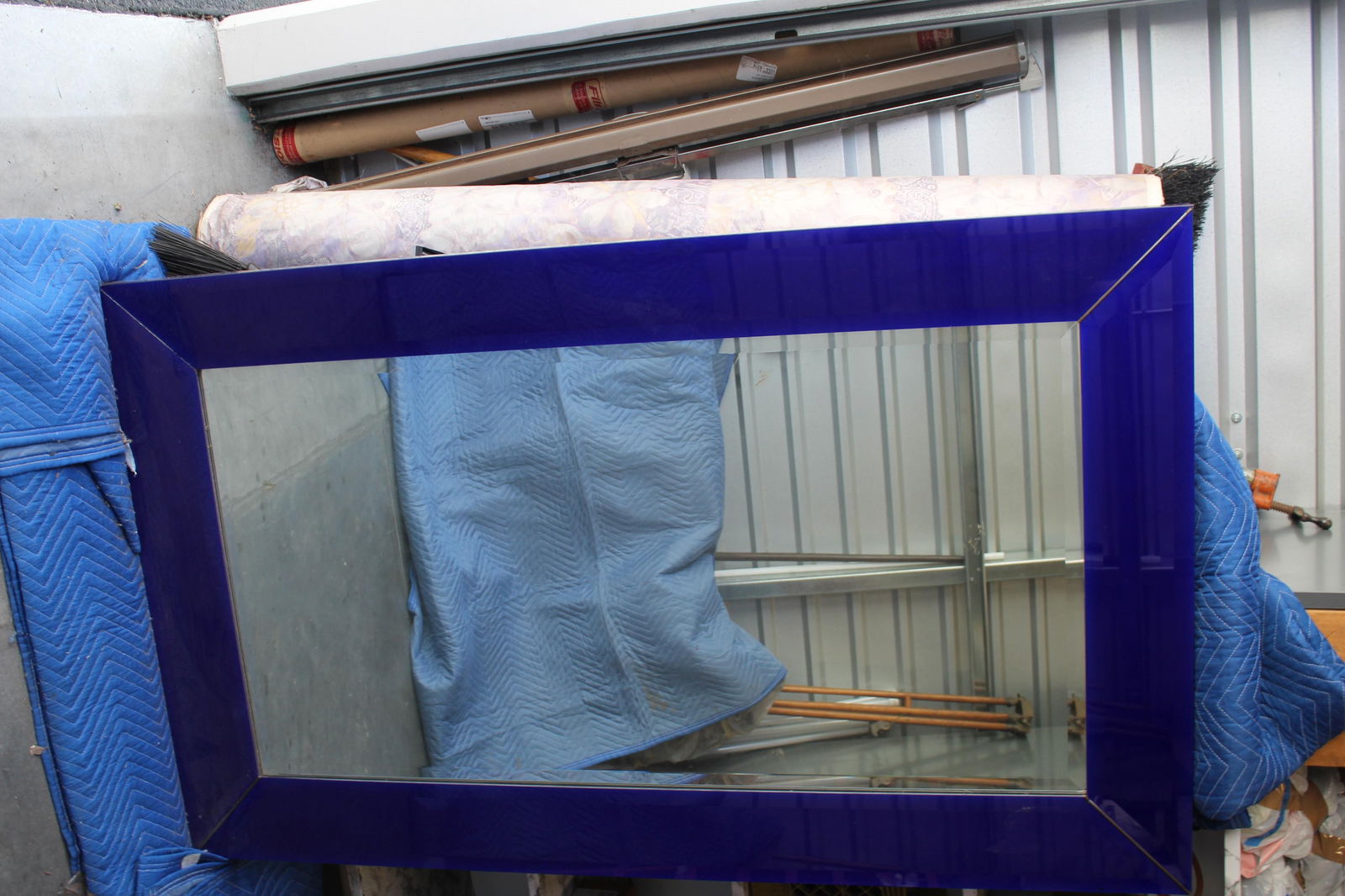 Mirror, Cobalt Blue, Mid-Century Modern, Beveled, Large Size, Custom Design - 6