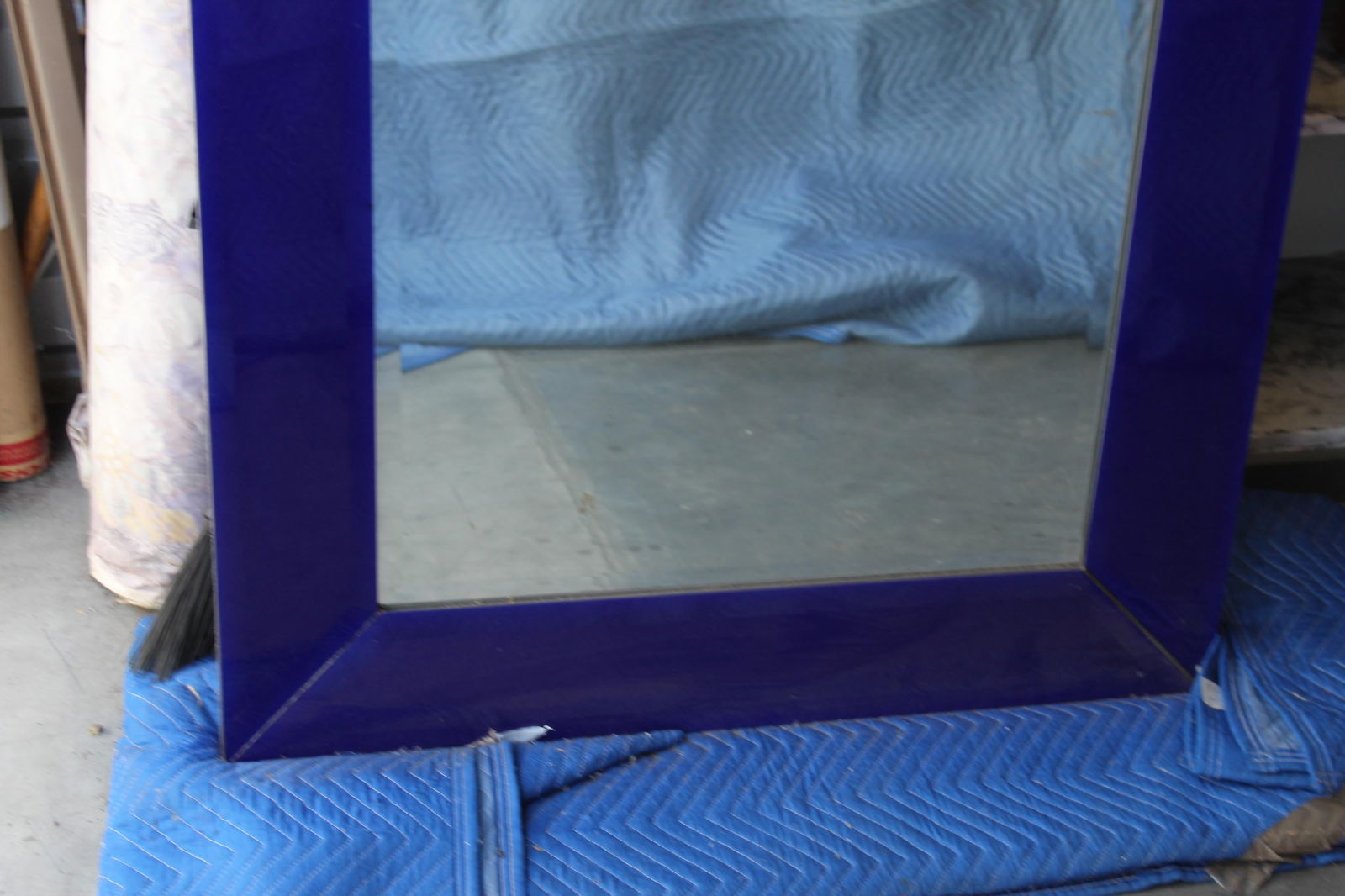 Mirror, Cobalt Blue, Mid-Century Modern, Beveled, Large Size, Custom Design - 9