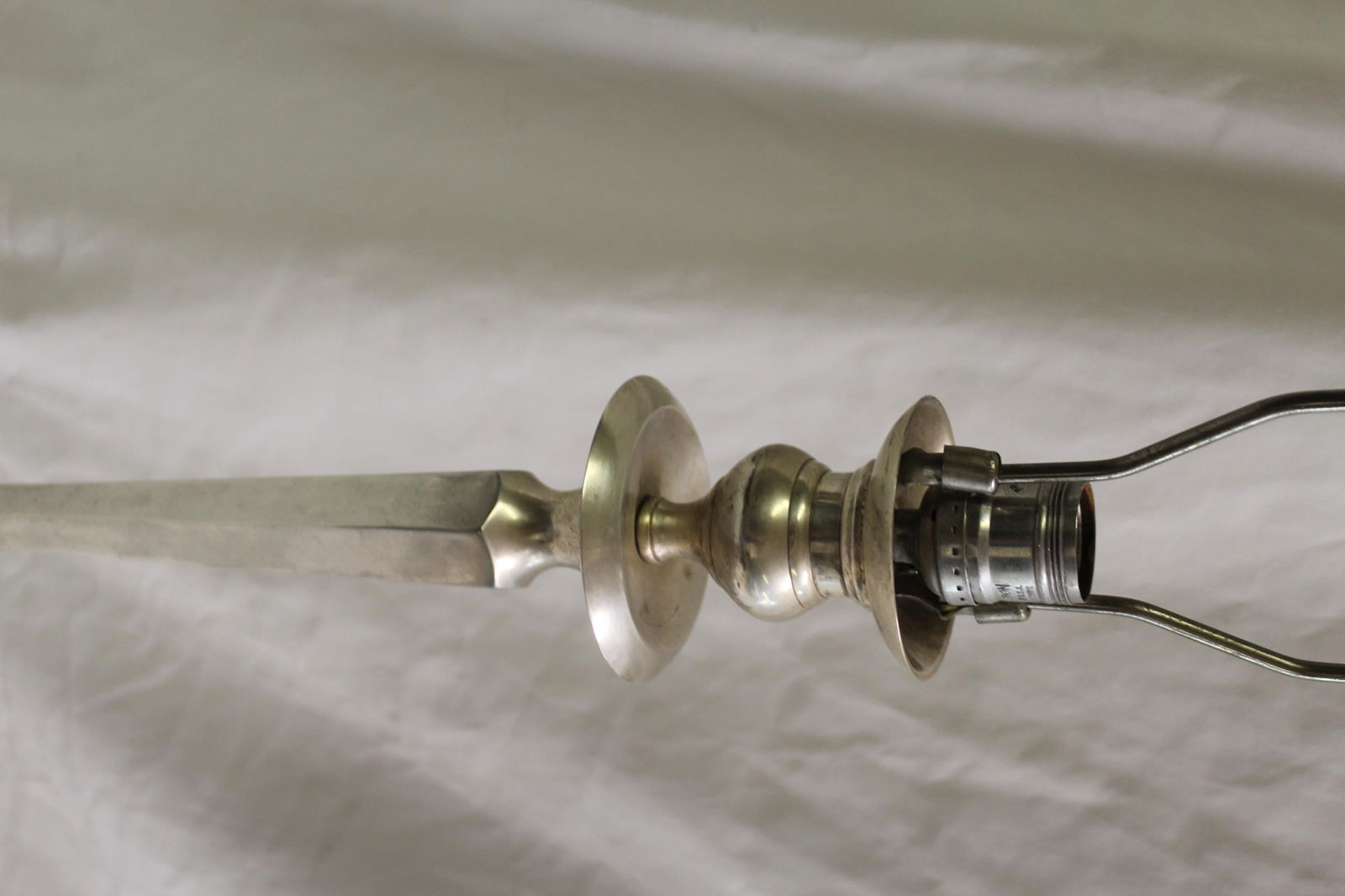 Mid Century/Modern Candlestick Lamp, Rock Crystal Sphere - 10