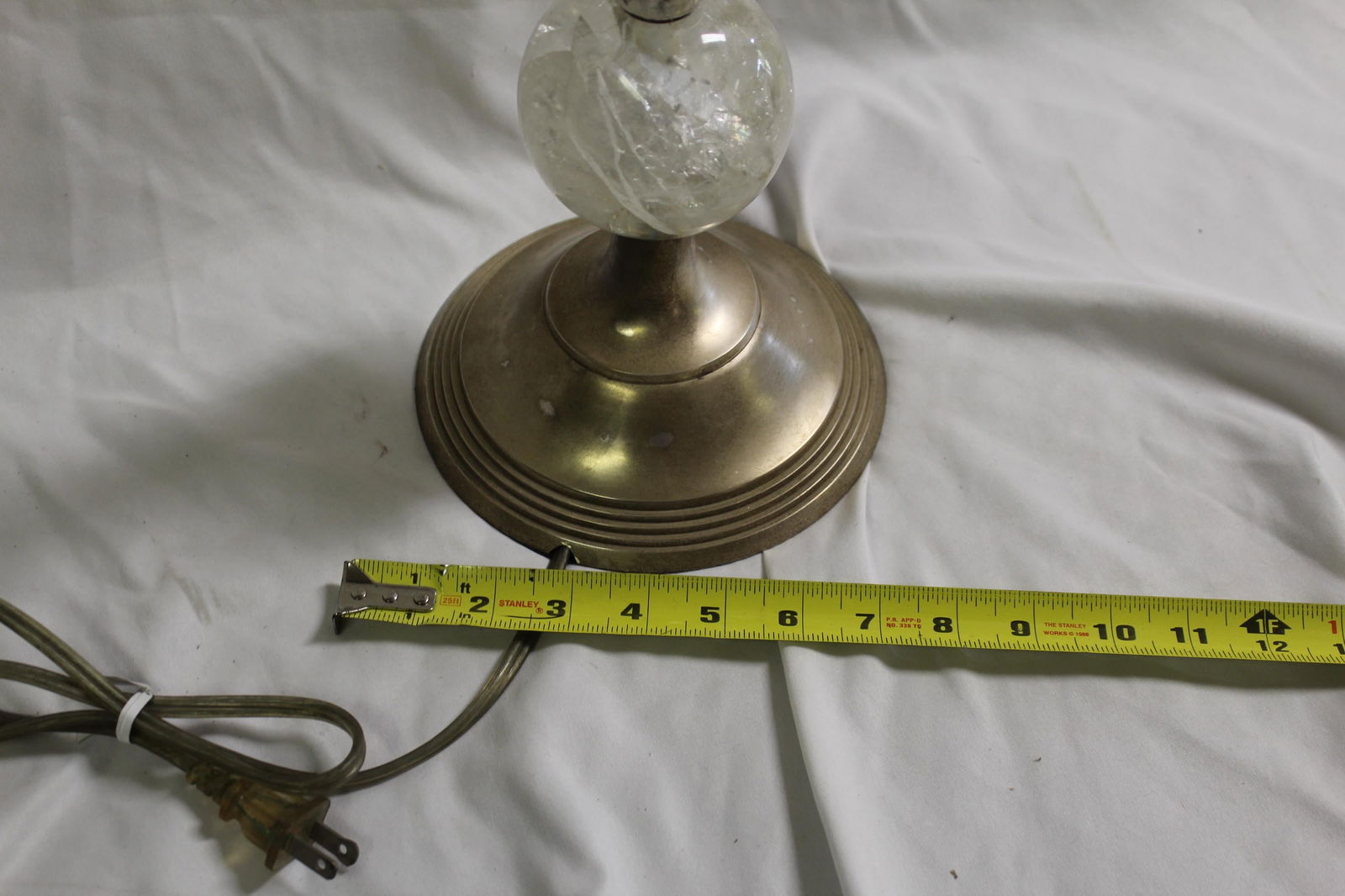 Mid Century/Modern Candlestick Lamp, Rock Crystal Sphere - 6