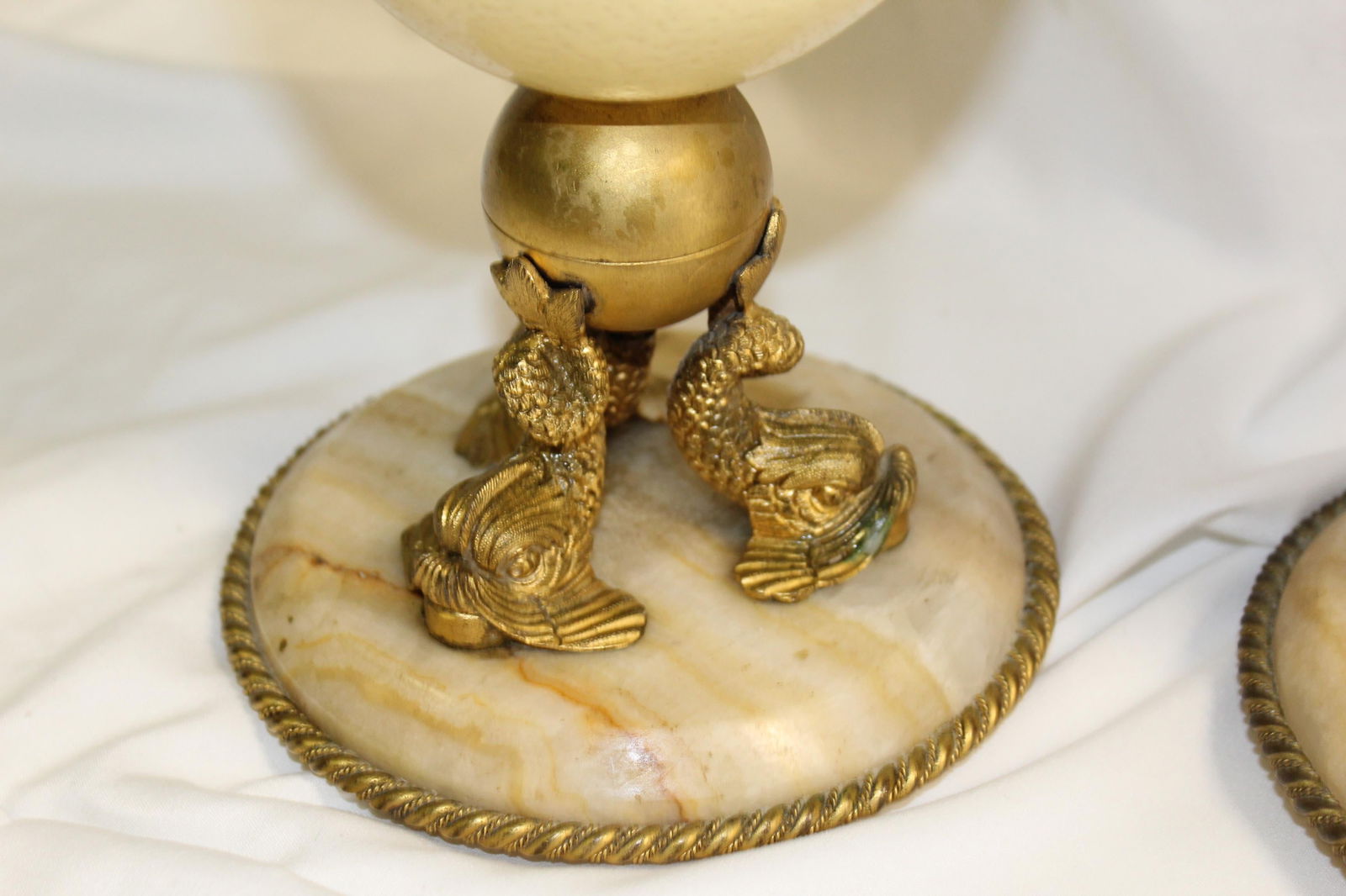 Late Empire Trippel Dolphin and Ostrich Candle Sticks - 3