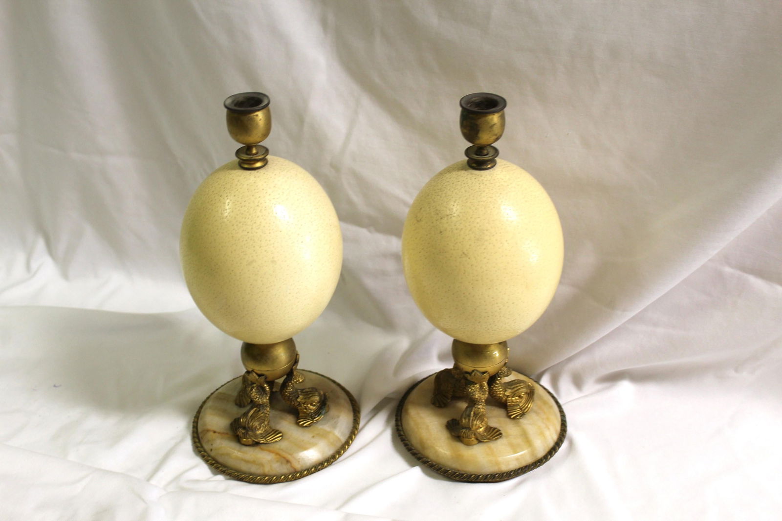Late Empire Trippel Dolphin and Ostrich Candle Sticks - 9
