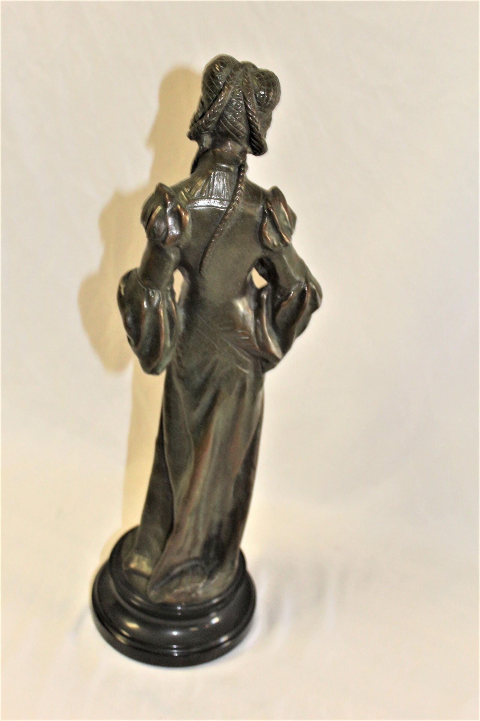Art Nouveau Bronze Lady, Marble Base 'The book Lady' - 3