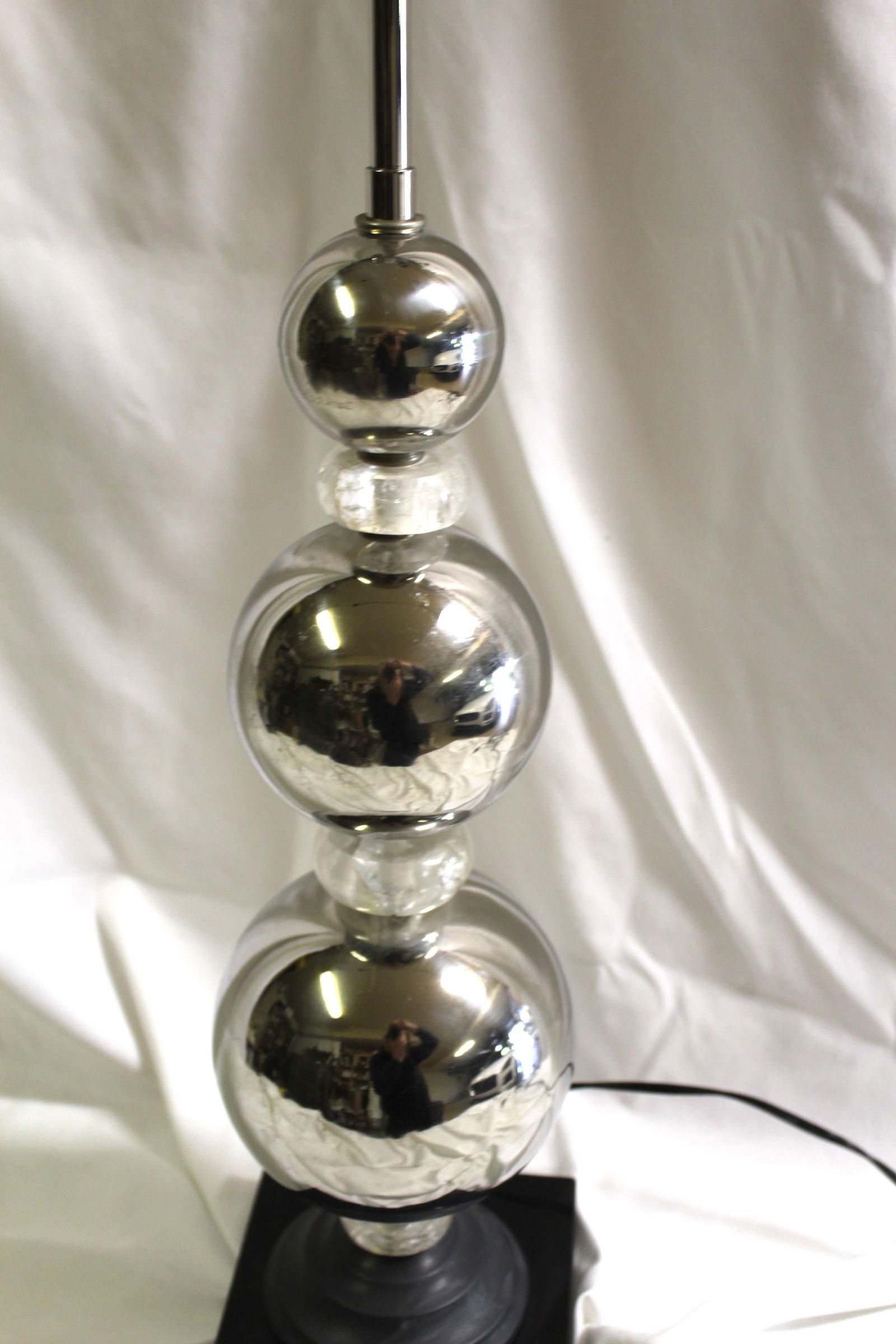 Mid-Century Modern/Deco Lamp Rock Crystal and Chrome - 17