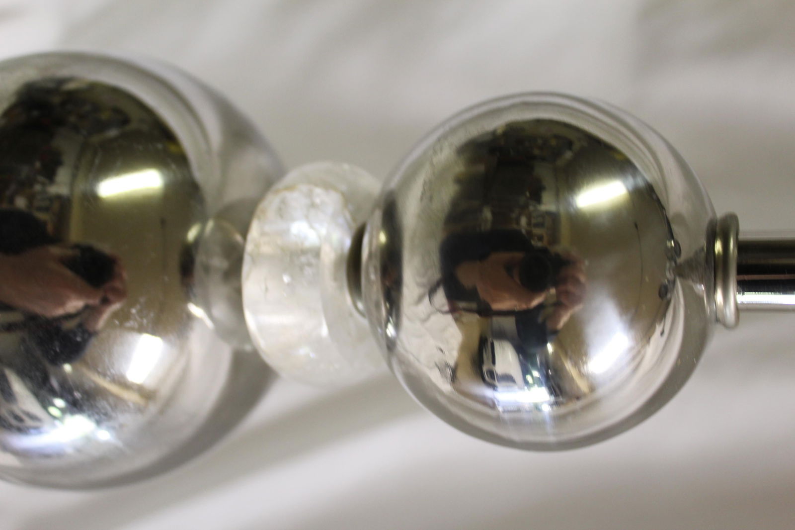 Mid-Century Modern/Deco Lamp Rock Crystal and Chrome - 18