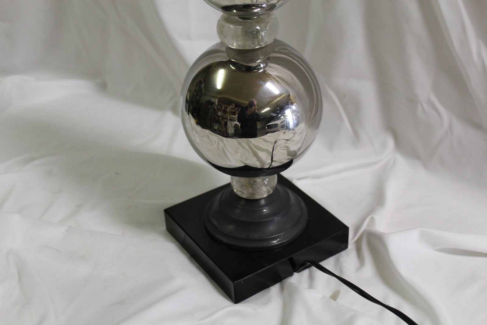 Mid-Century Modern/Deco Lamp Rock Crystal and Chrome - 2