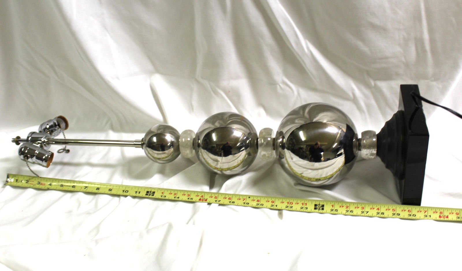 Mid-Century Modern/Deco Lamp Rock Crystal and Chrome - 4