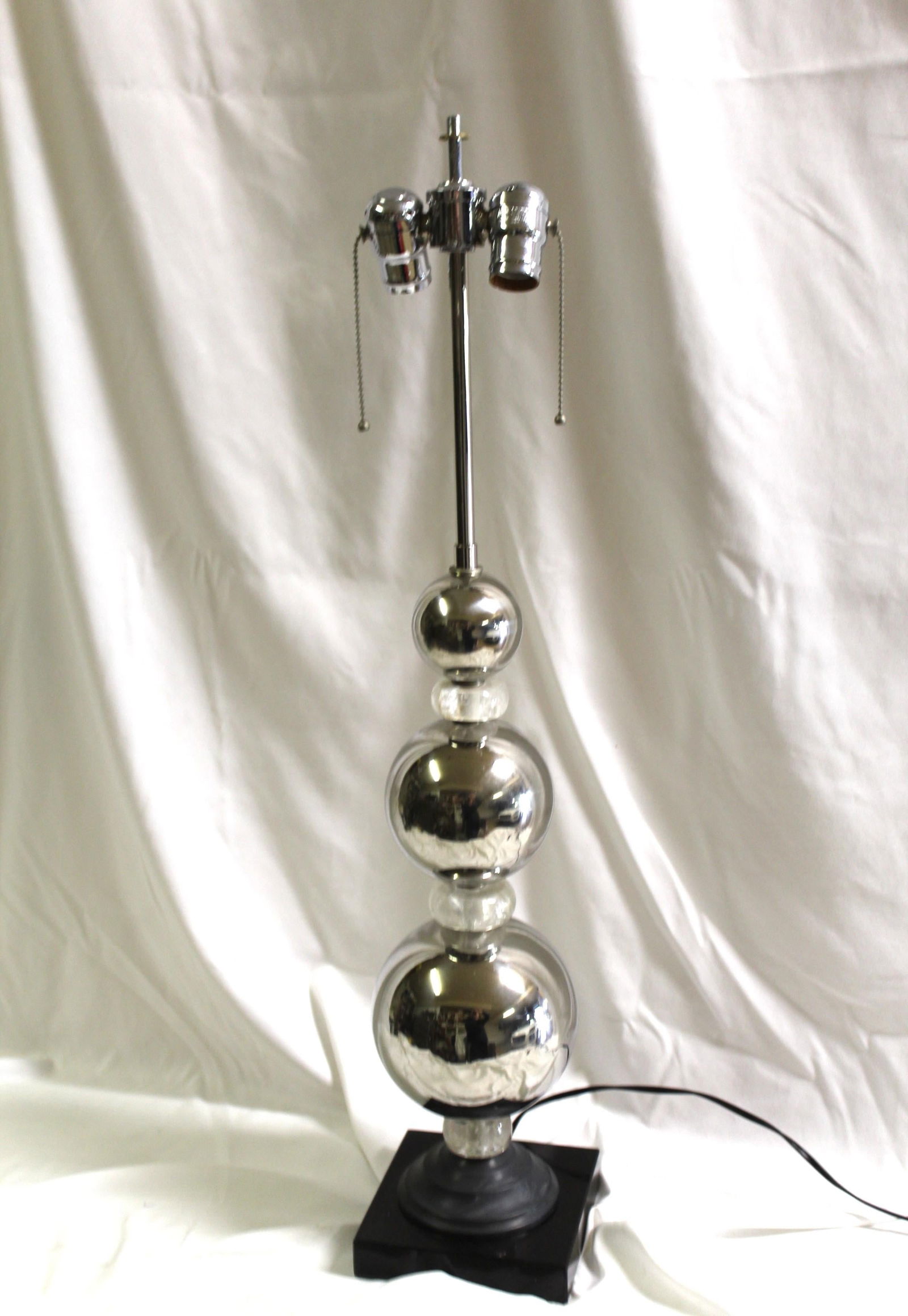 Mid-Century Modern/Deco Lamp Rock Crystal and Chrome - 6