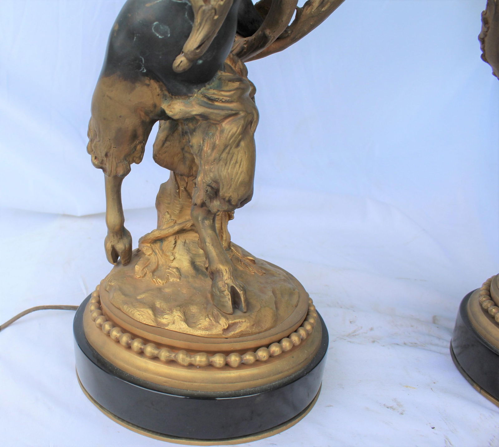 Candelabras Male and Female 18-Karat Doré Bronze after Clodion the pair - 11