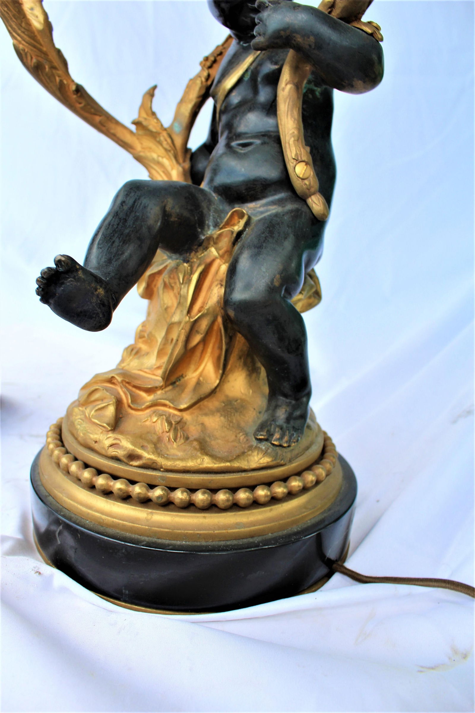 Candelabras Male and Female 18-Karat Doré Bronze after Clodion the pair - 2