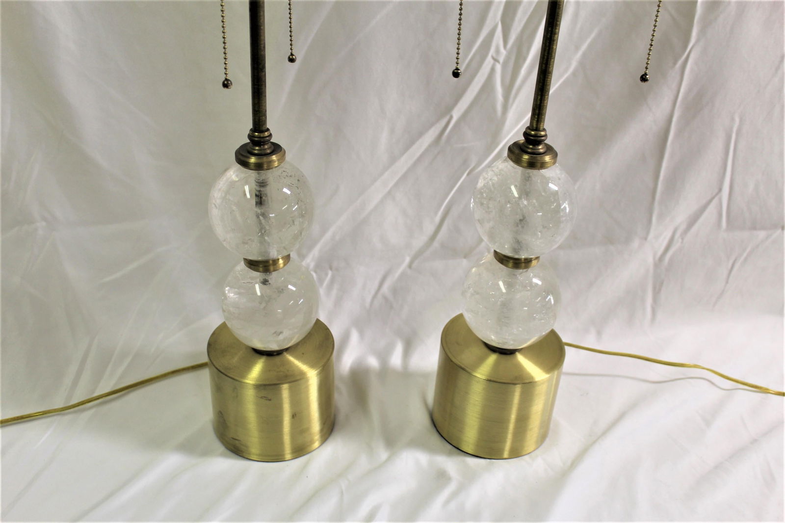 Brass & Rock Crystal Lamps - 17