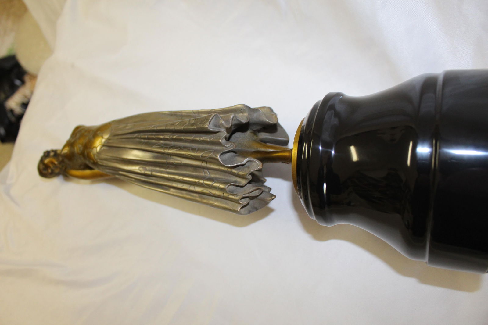 Art Deco Sculpture, Lady the Book Lady Bronze and Marble - 17