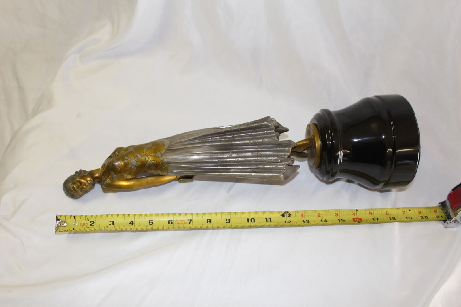 Art Deco Sculpture, Lady the Book Lady Bronze and Marble - 4