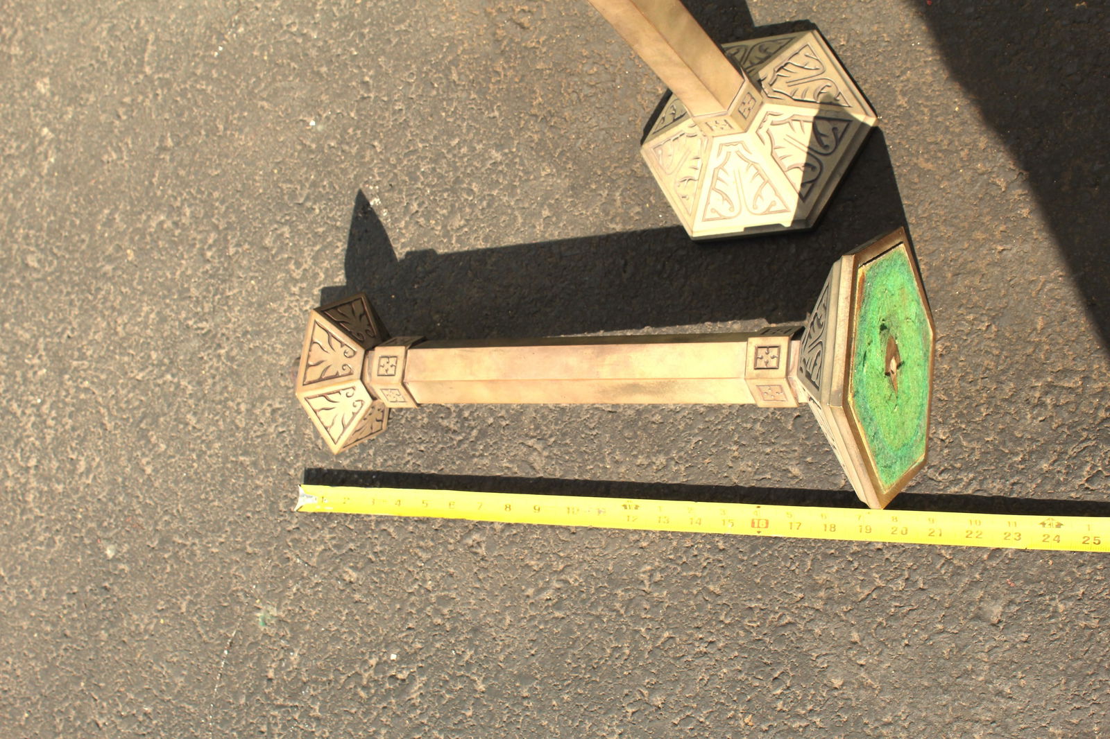 Mid-Century Modern Large Brass Candlesticks - 5