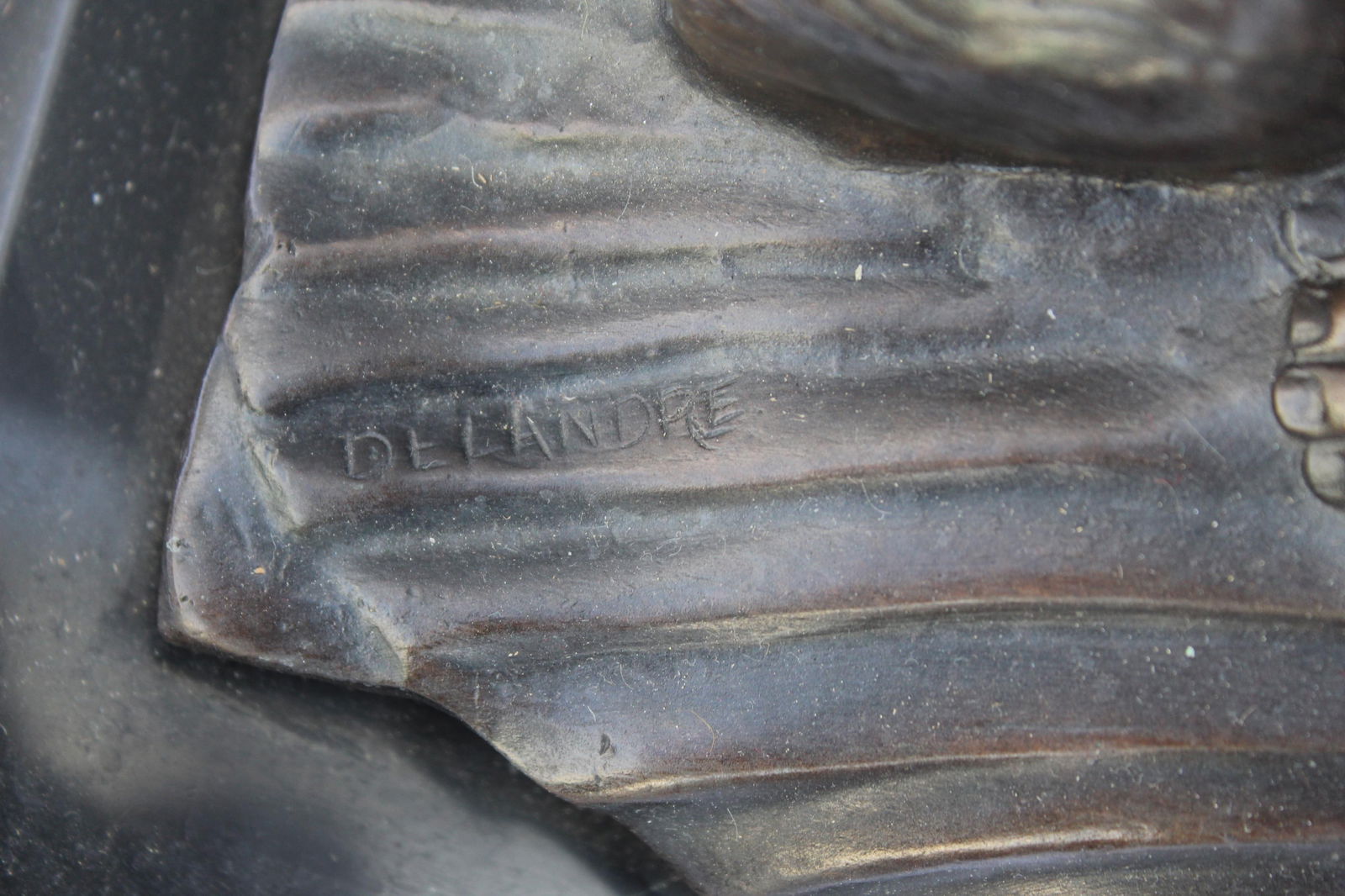 Art Deco Sculpture, Semi-Nude Girl with Boy and Dog After Delandre Large - 14