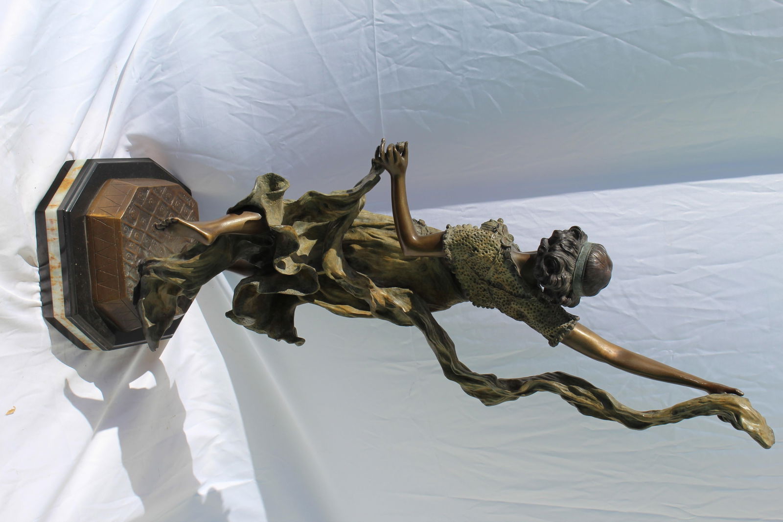 Art deco Style , Lady in Eastern Dance pose , Bronze , Large - 4