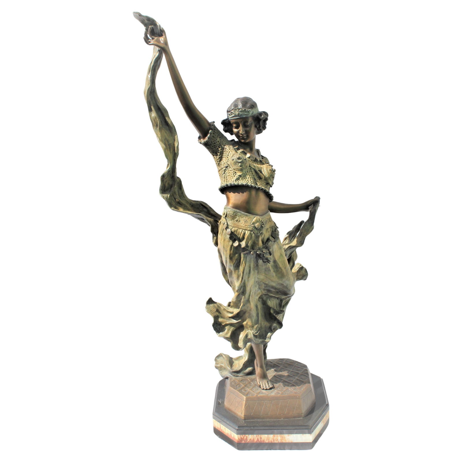 Art deco Style , Lady in Eastern Dance pose , Bronze , Large - 7