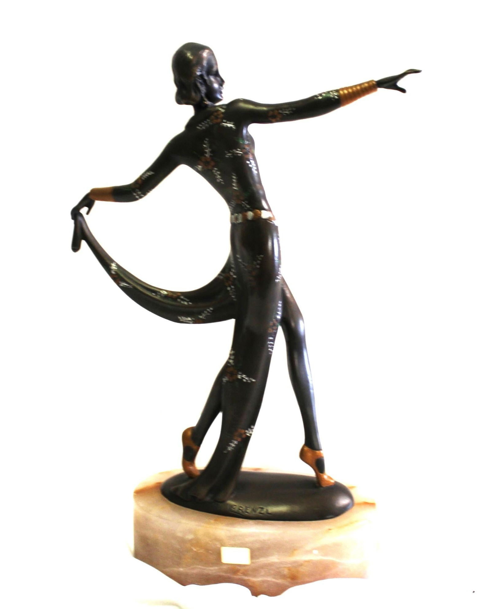 Art Deco Bronze , Dancer , England After Lorenzl - 11
