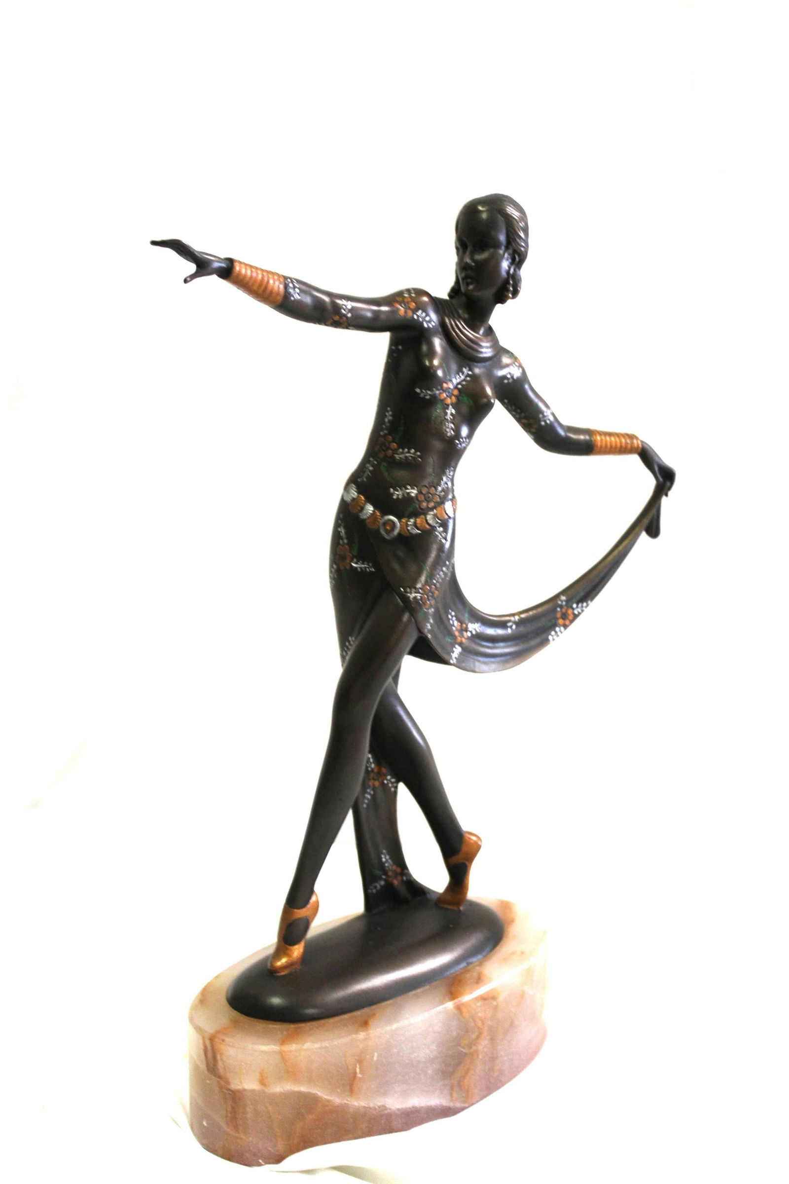 Art Deco Bronze , Dancer , England After Lorenzl - 17