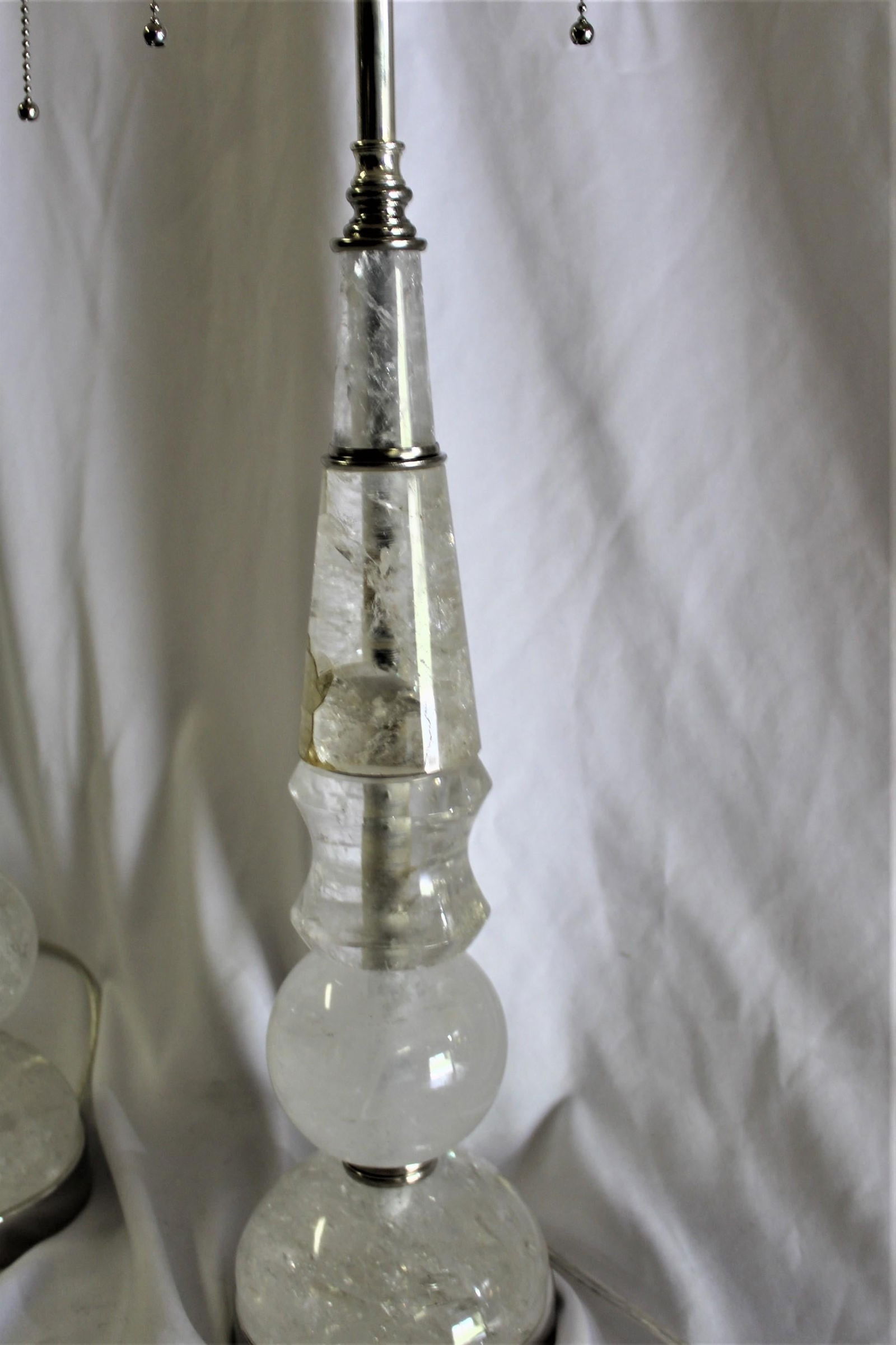 Rock Crystal Lamps Deco /Modern Design a Pair - 6